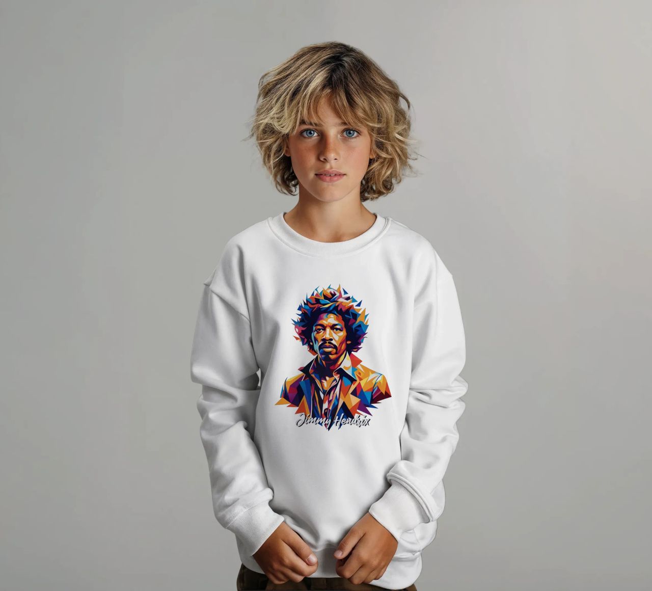 Ritratto di Jimmy Hendrix in WPAP Pop Art felpa bambino da vectorartnesia