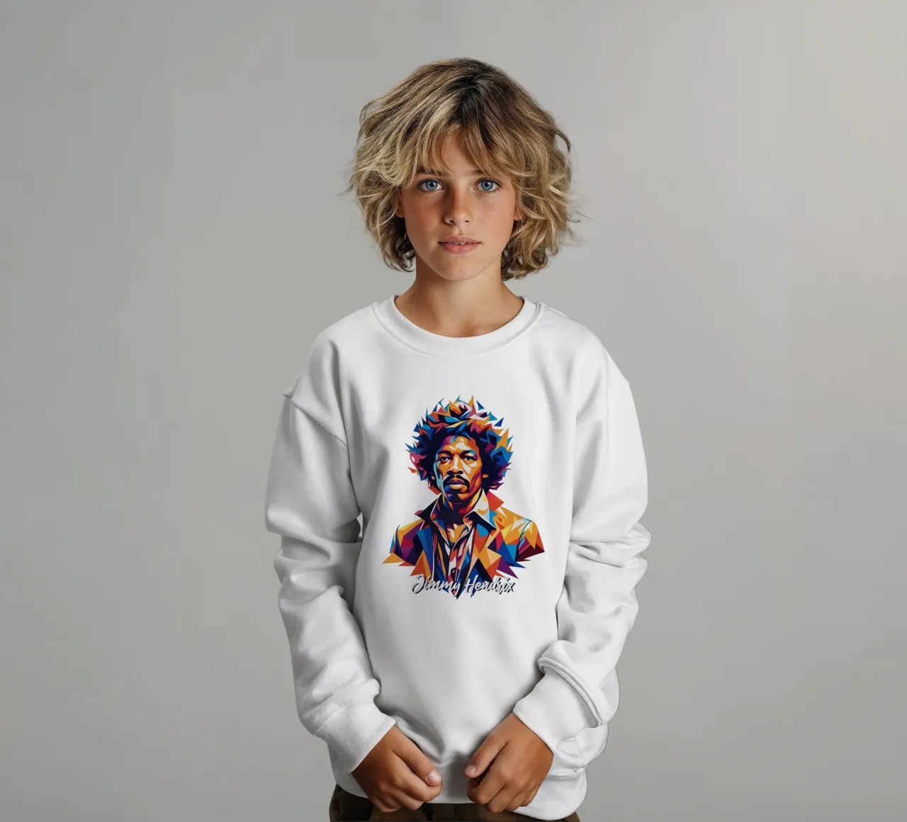 Ritratto di Jimmy Hendrix in WPAP Pop Art felpa bambino da vectorartnesia