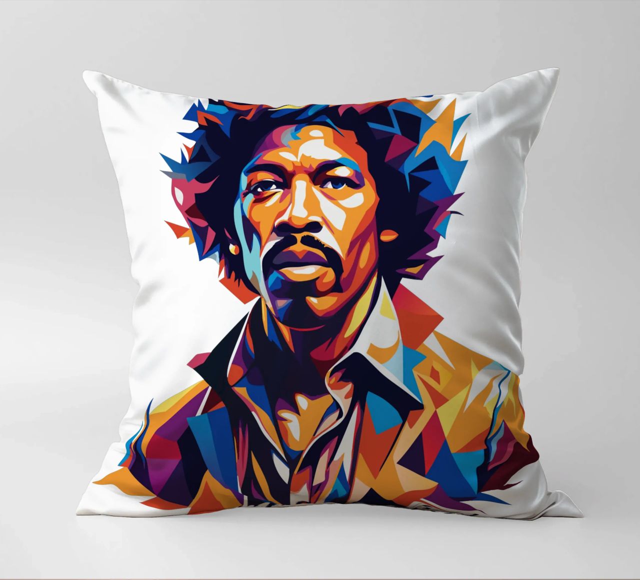 Ritratto di Jimmy Hendrix in WPAP Pop Art cuscino da vectorartnesia