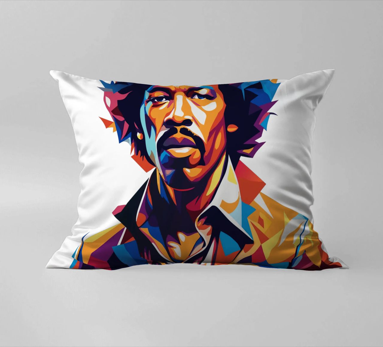 Ritratto di Jimmy Hendrix in WPAP Pop Art cuscino da vectorartnesia