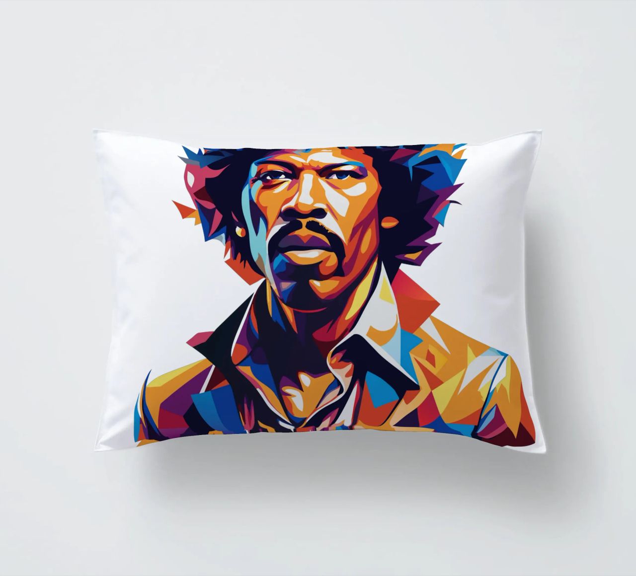 Ritratto di Jimmy Hendrix in WPAP Pop Art cuscino da vectorartnesia