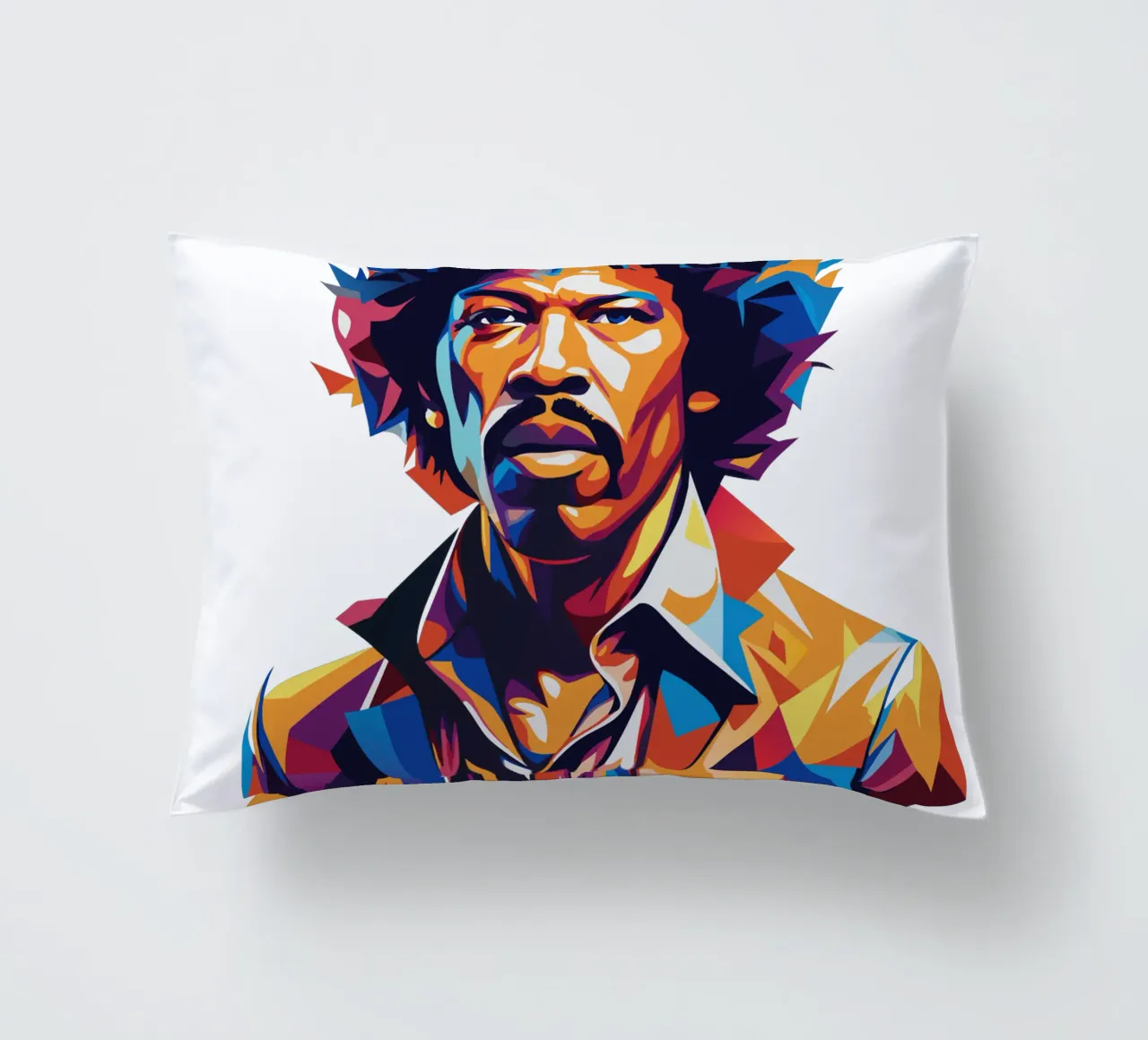 Ritratto di Jimmy Hendrix in WPAP Pop Art cuscino da vectorartnesia