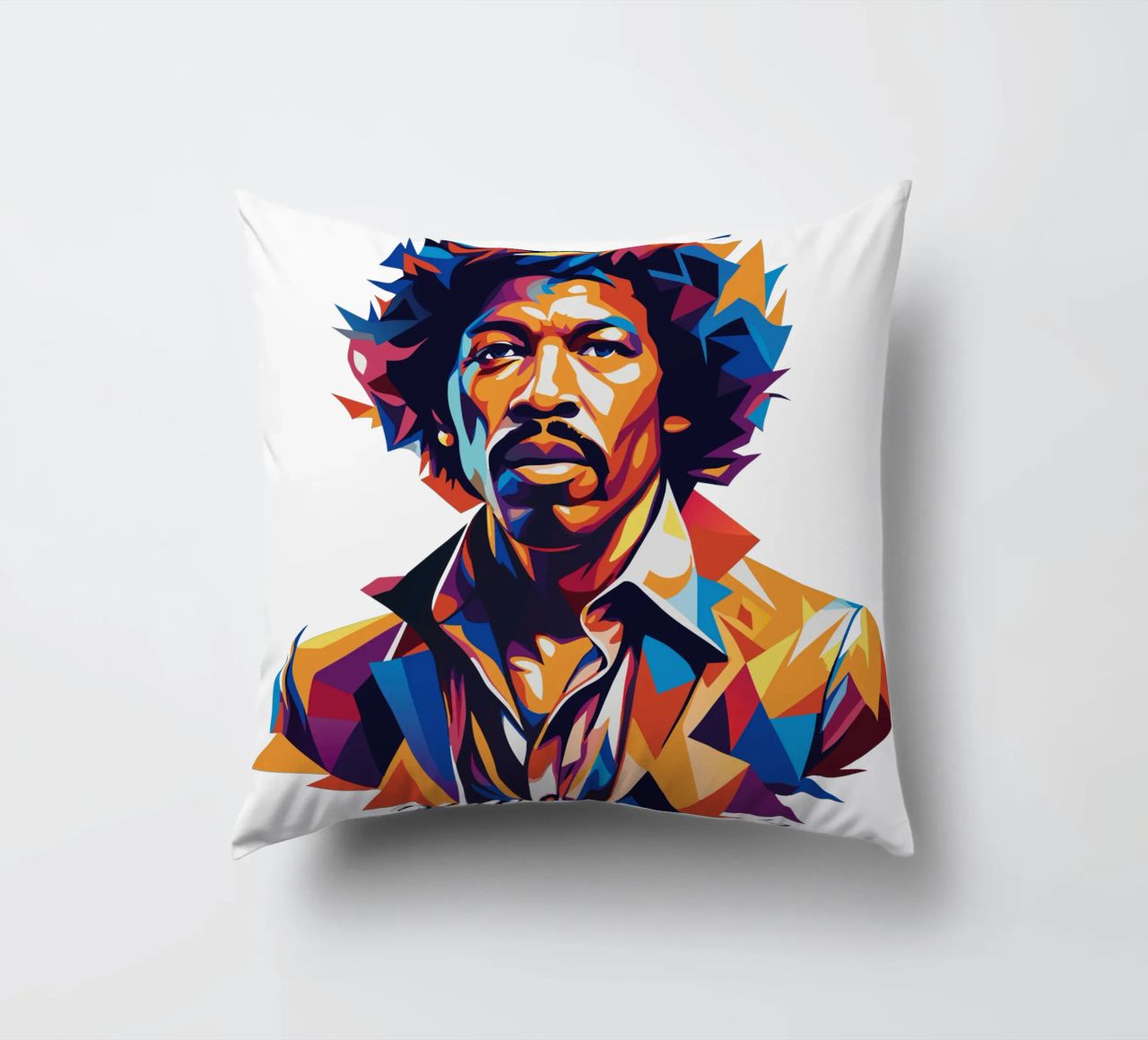 Ritratto di Jimmy Hendrix in WPAP Pop Art cuscino da vectorartnesia