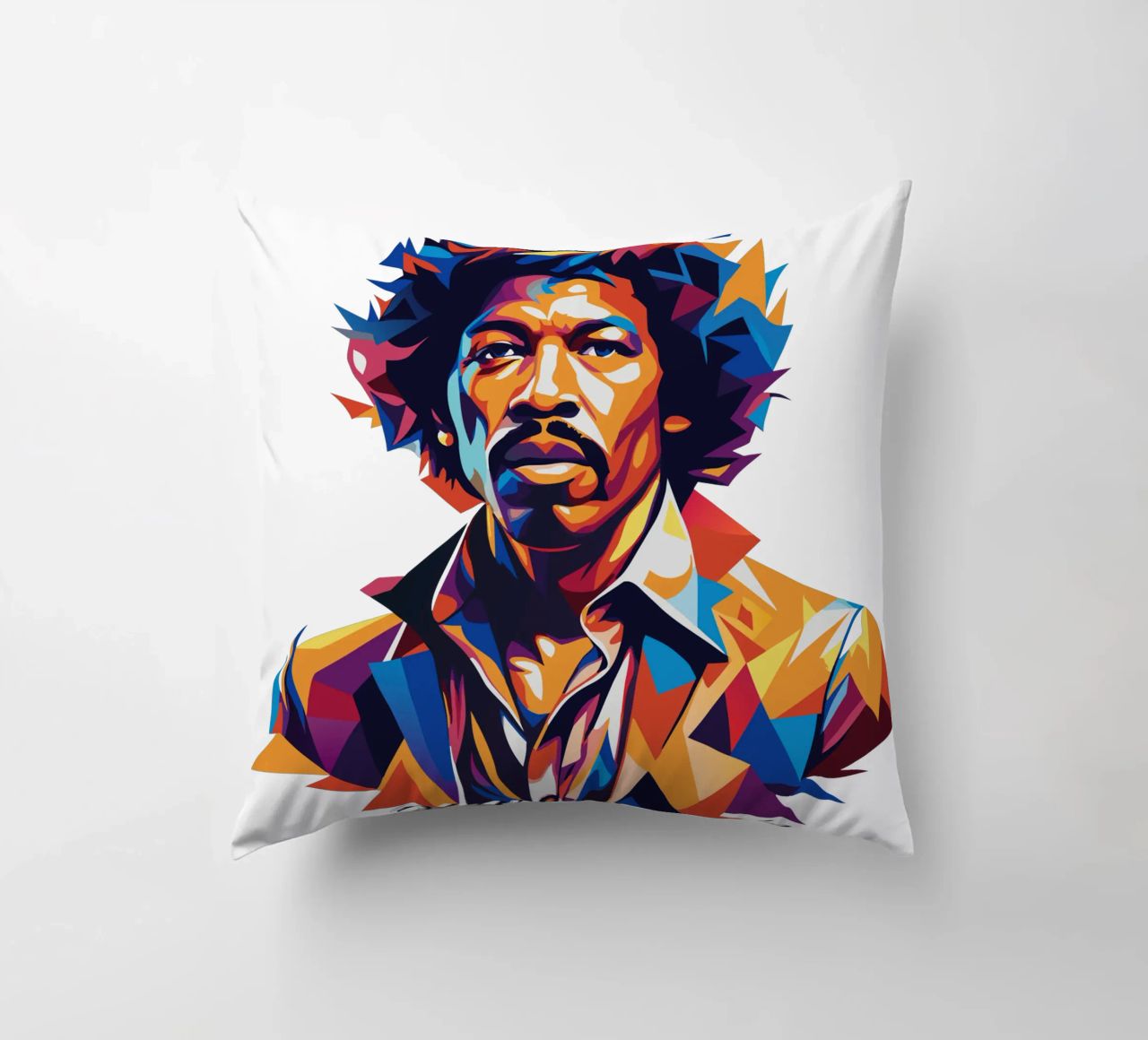 Ritratto di Jimmy Hendrix in WPAP Pop Art cuscino da vectorartnesia