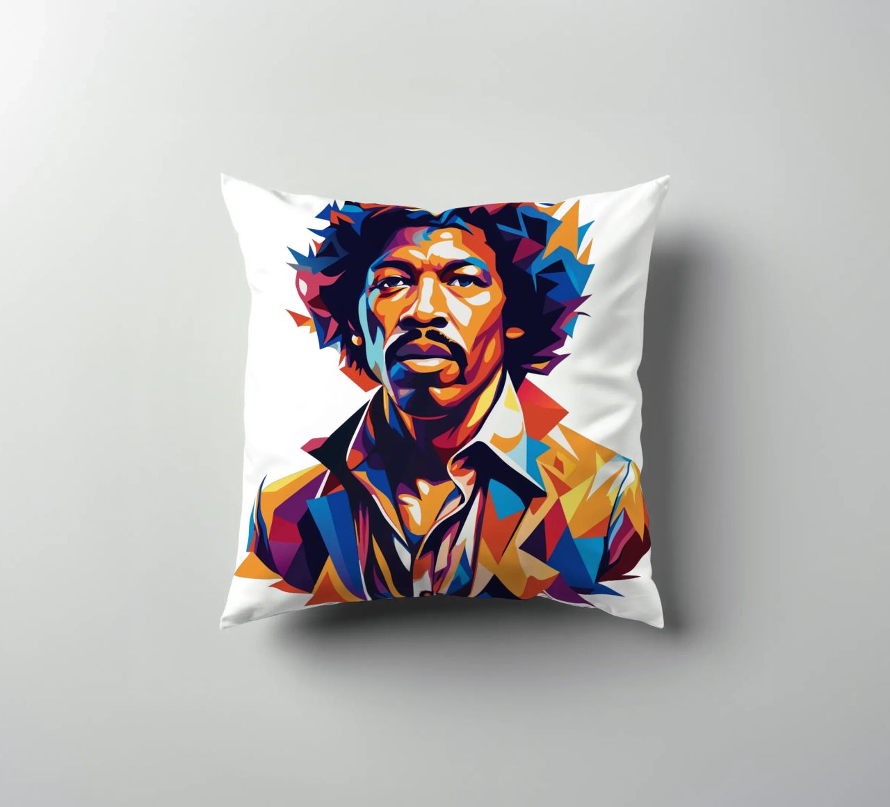 Ritratto di Jimmy Hendrix in WPAP Pop Art cuscino da vectorartnesia