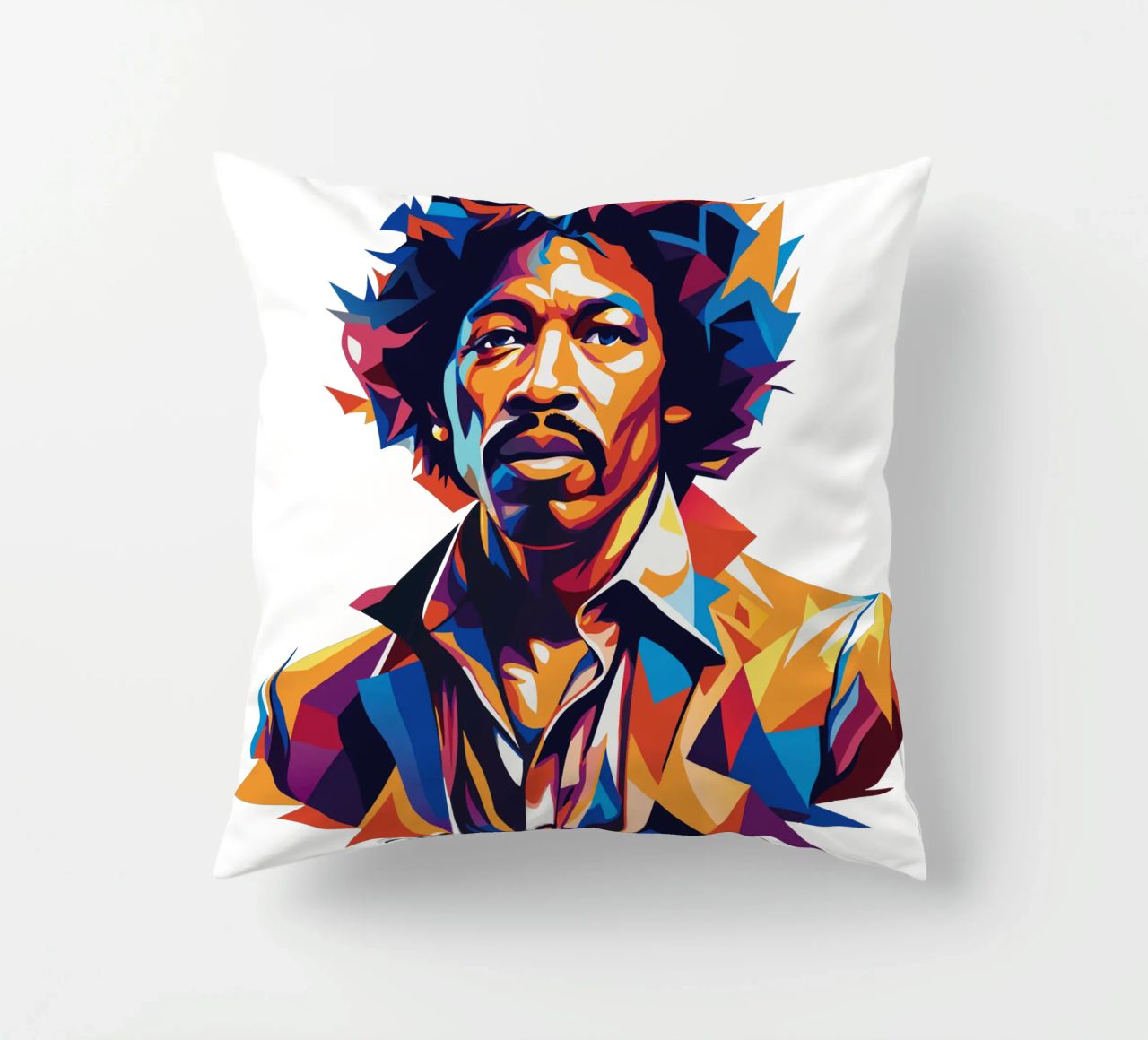 Ritratto di Jimmy Hendrix in WPAP Pop Art cuscino da vectorartnesia