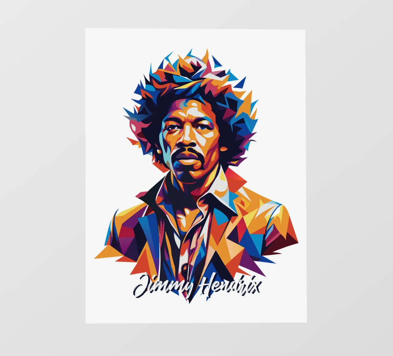 Ritratto di Jimmy Hendrix in WPAP Pop Art telo in pvc da vectorartnesia