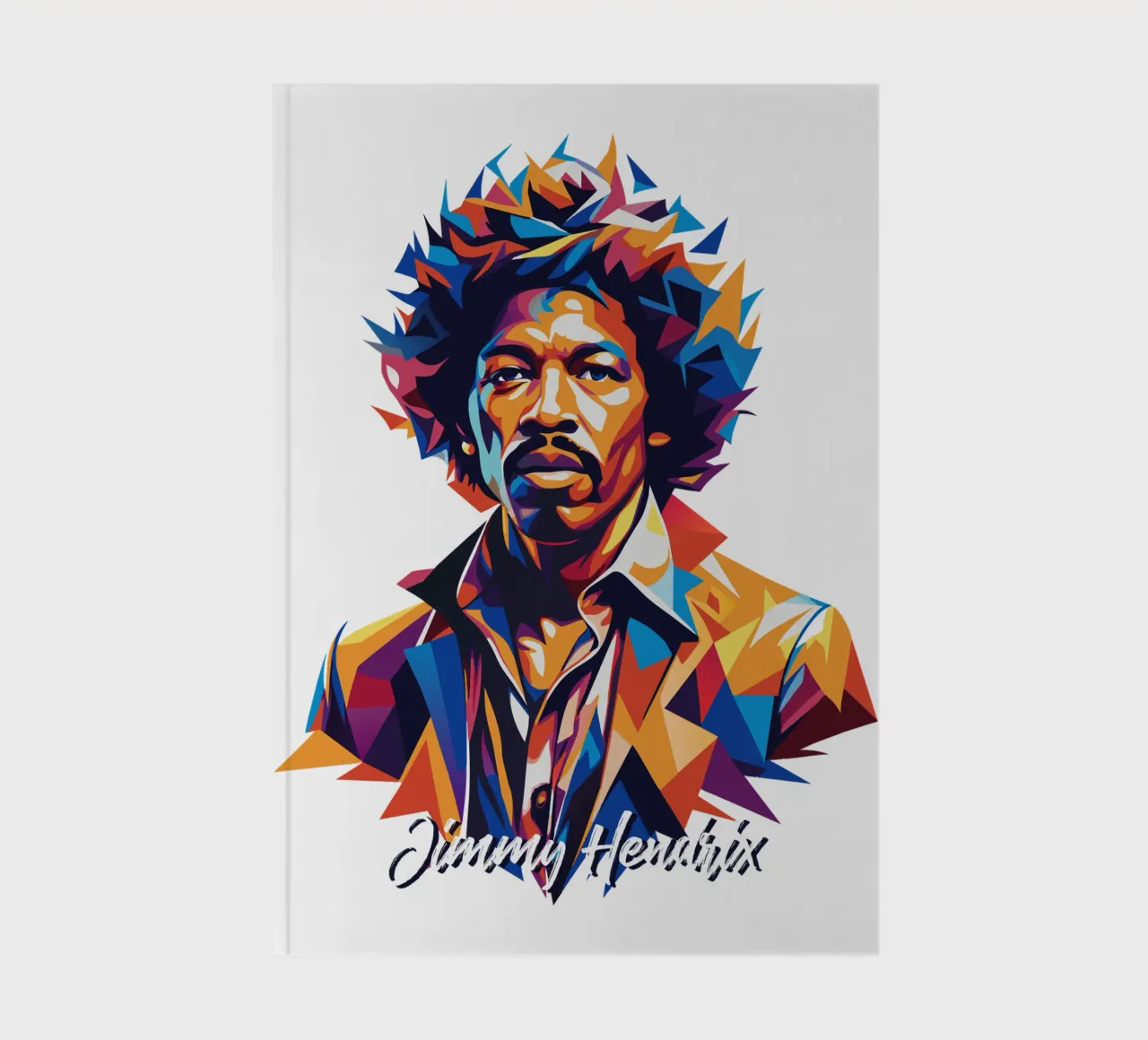 Jimmy Hendrix Portrait in WPAP Pop Art notebook by vectorartnesia