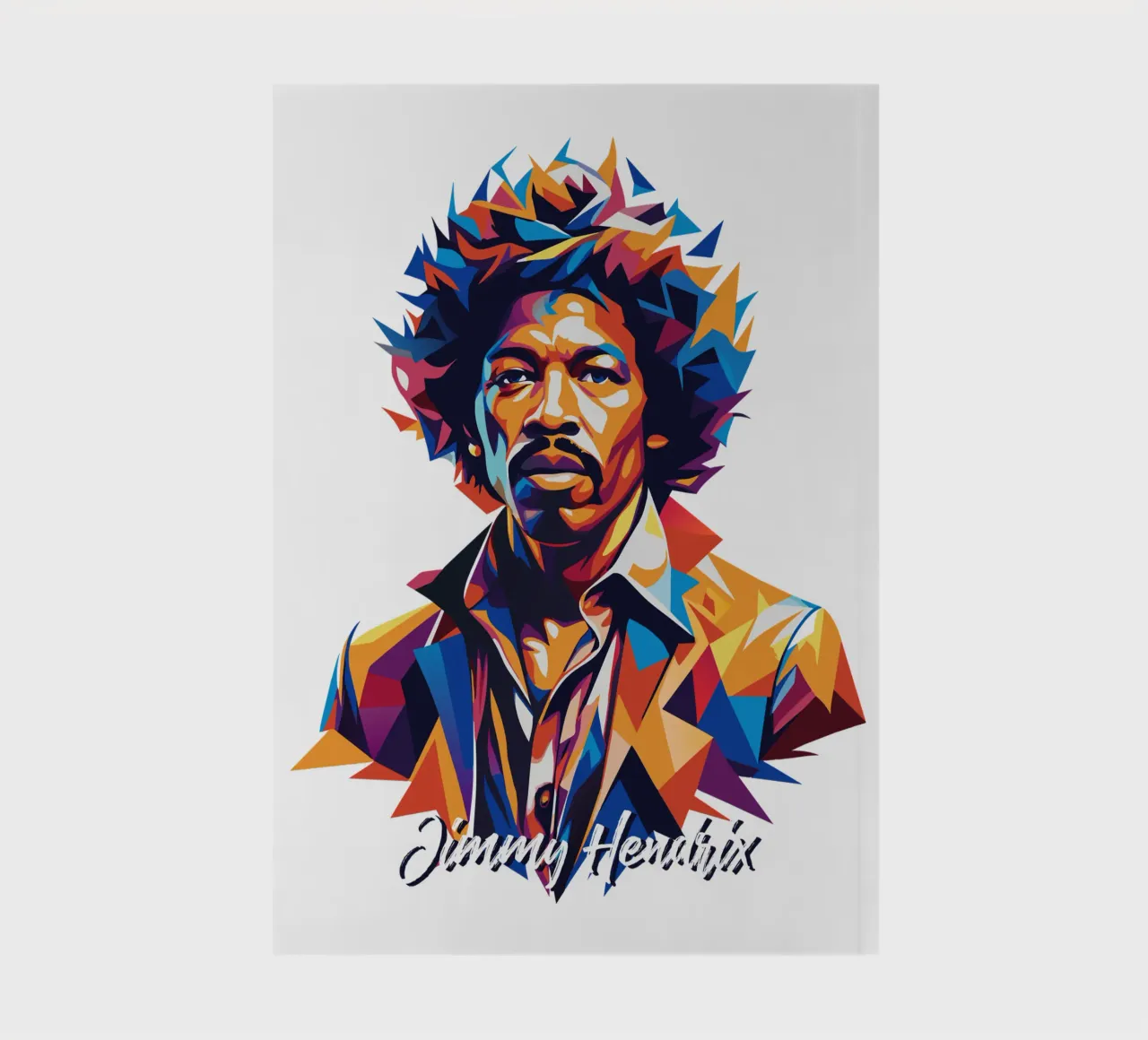 Jimmy Hendrix Portrait in WPAP Pop Art notebook by vectorartnesia