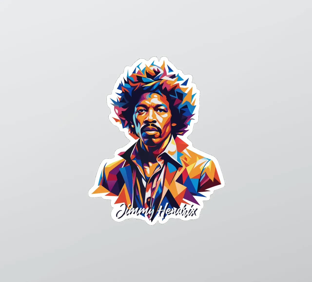 Ritratto di Jimmy Hendrix in WPAP Pop Art adesivo da vectorartnesia