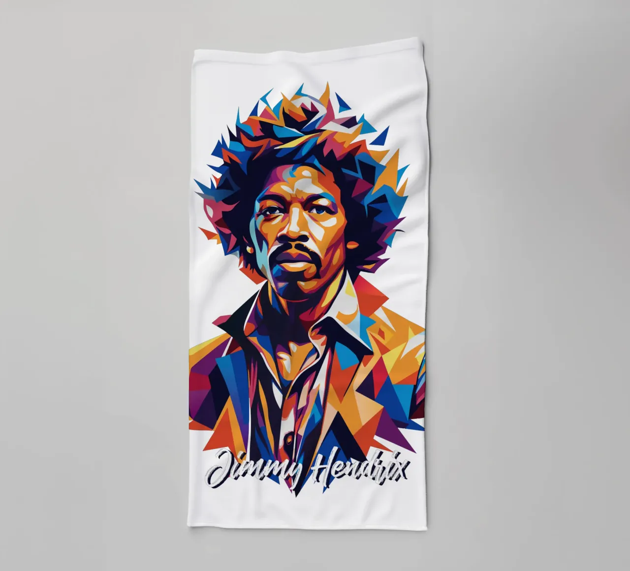 Jimmy Hendrix Portrait in WPAP Pop Art towel by vectorartnesia