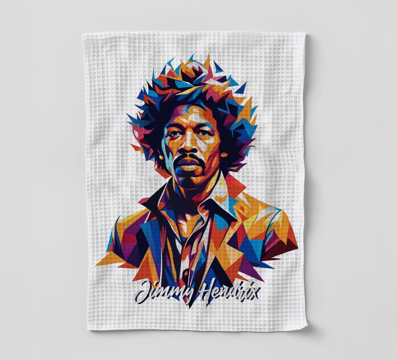 Ritratto di Jimmy Hendrix in WPAP Pop Art canovaccio da cucina da vectorartnesia