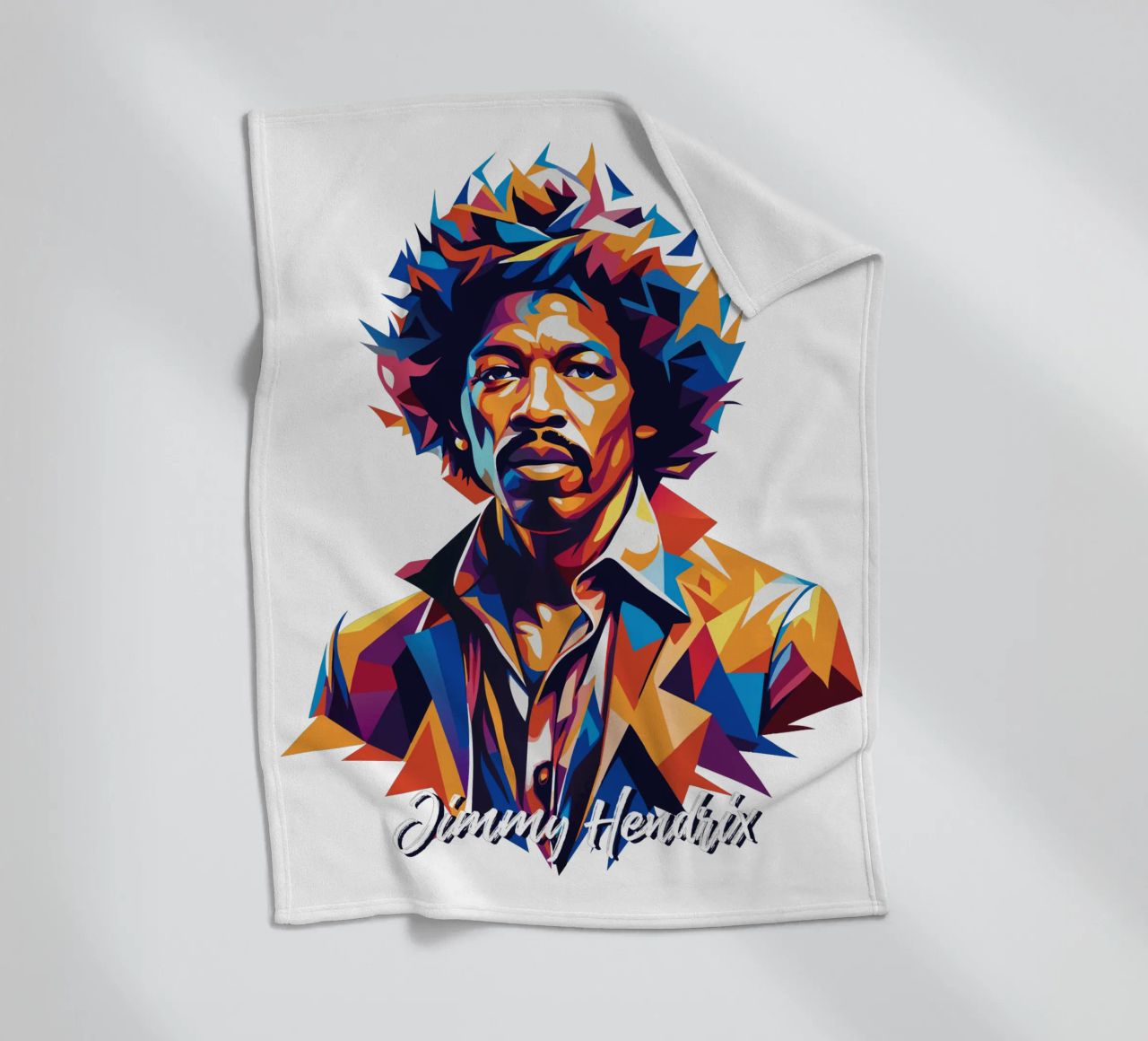 Ritratto di Jimmy Hendrix in WPAP Pop Art coperta in pile da vectorartnesia