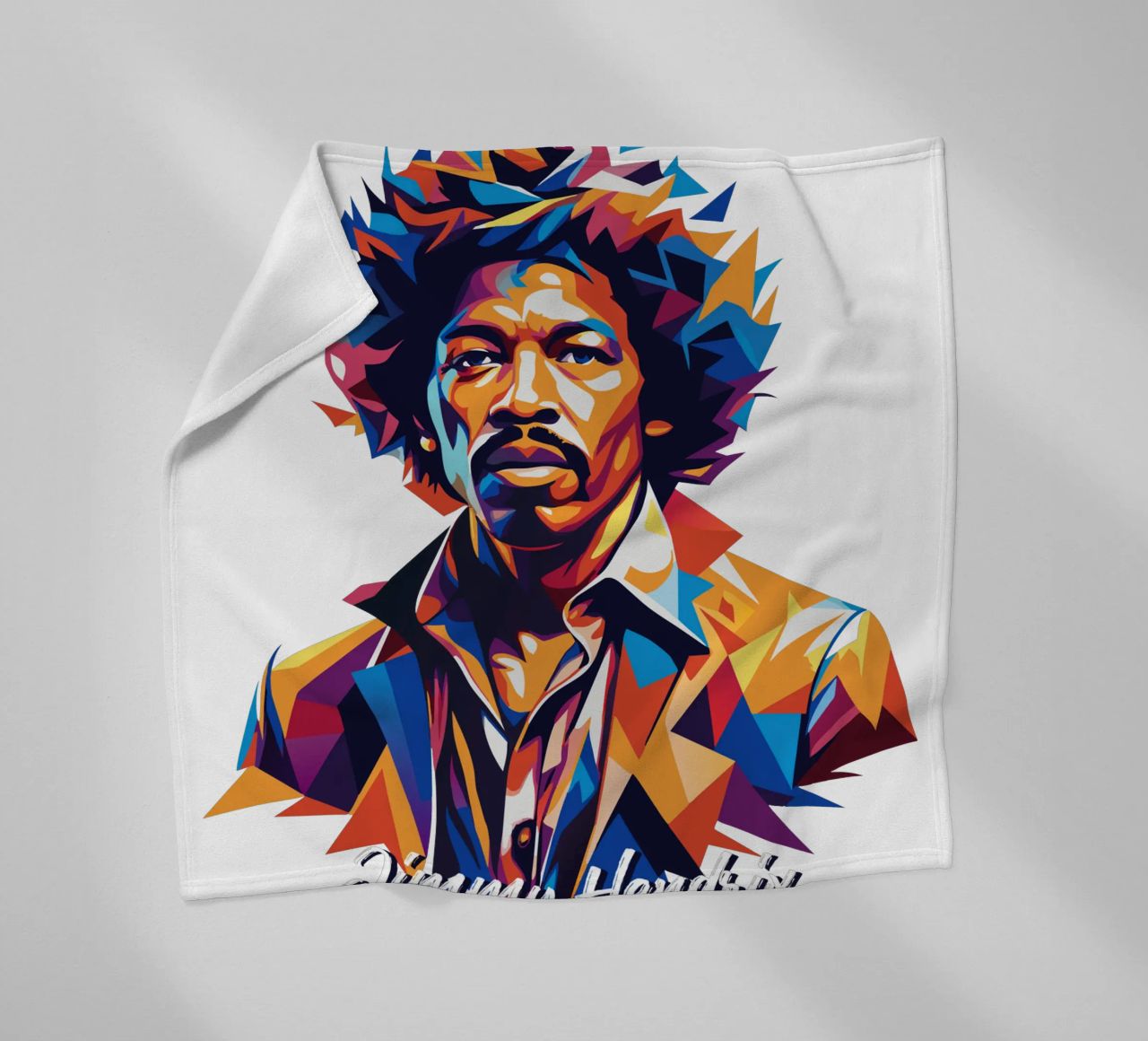 Ritratto di Jimmy Hendrix in WPAP Pop Art coperta in pile da vectorartnesia