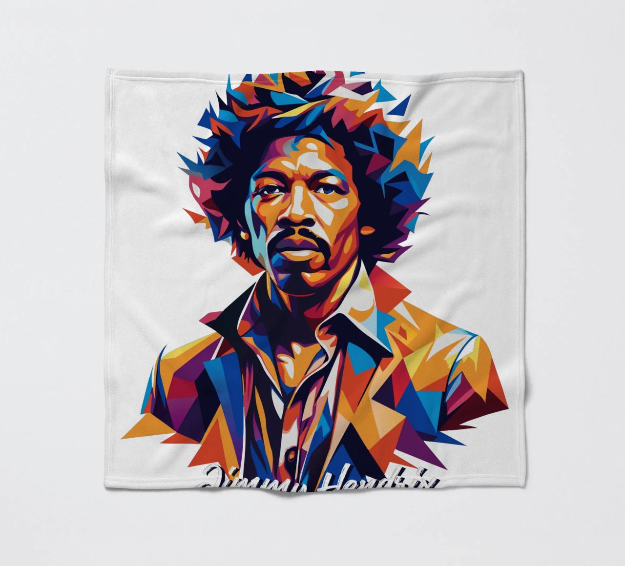 Ritratto di Jimmy Hendrix in WPAP Pop Art coperta in pile da vectorartnesia