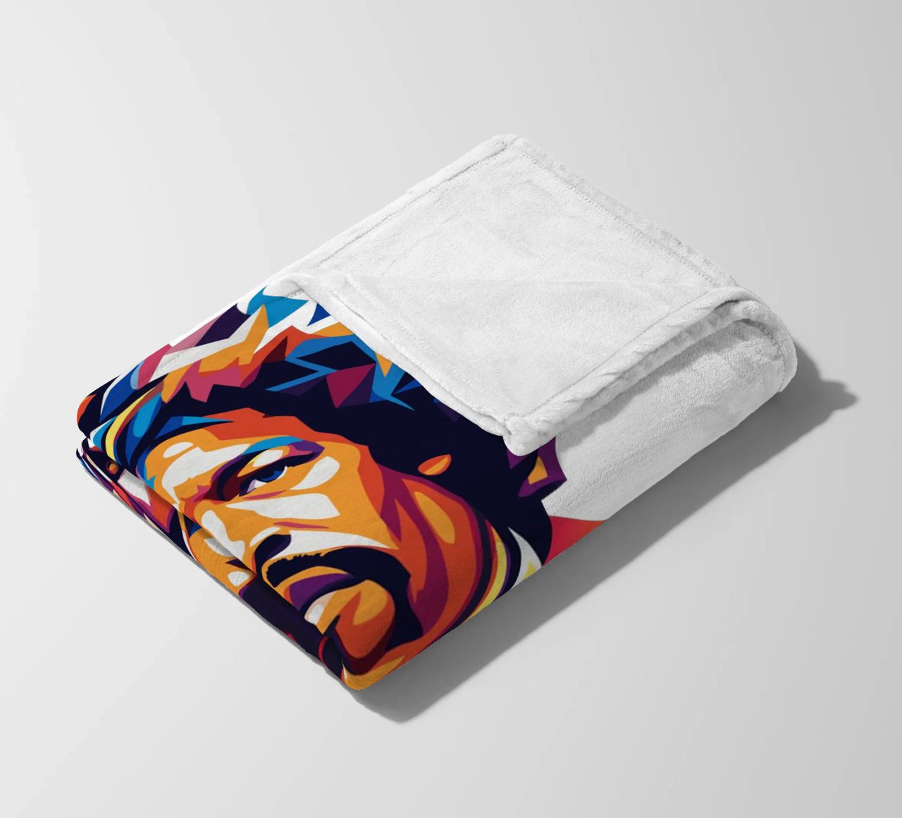 Ritratto di Jimmy Hendrix in WPAP Pop Art coperta in pile da vectorartnesia