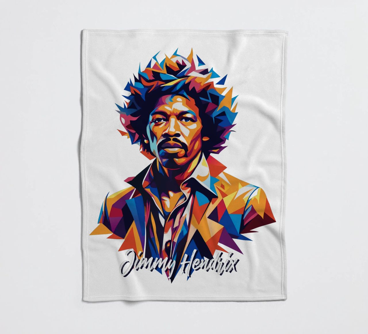 Ritratto di Jimmy Hendrix in WPAP Pop Art coperta in pile da vectorartnesia