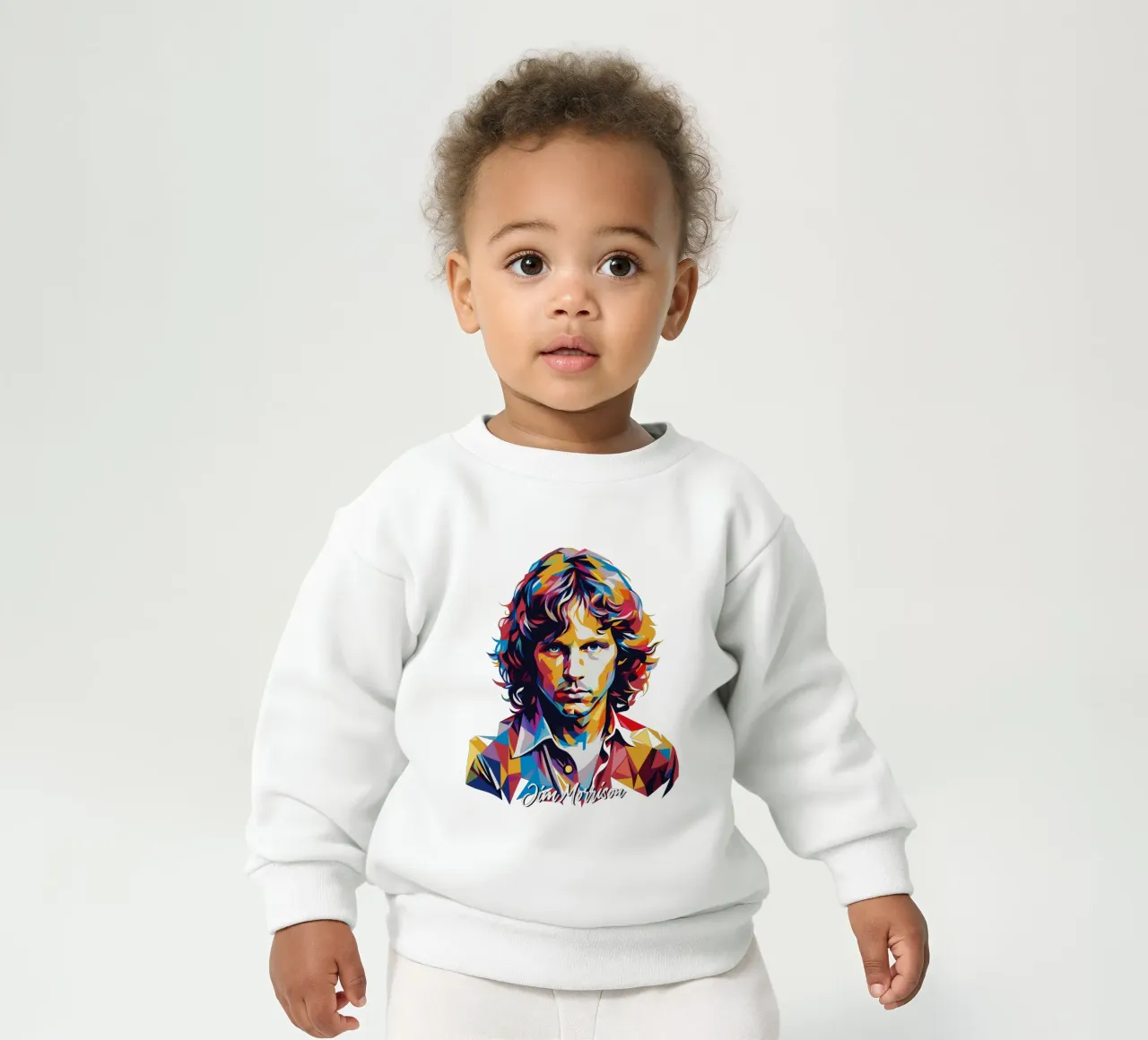 Retrato de Jim Morrison en WPAP Pop Art sudadera de bebé de vectorartnesia