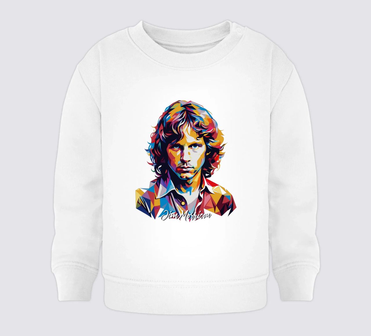 Ritratto di Jim Morrison in WPAP Pop Art felpa neonato da vectorartnesia