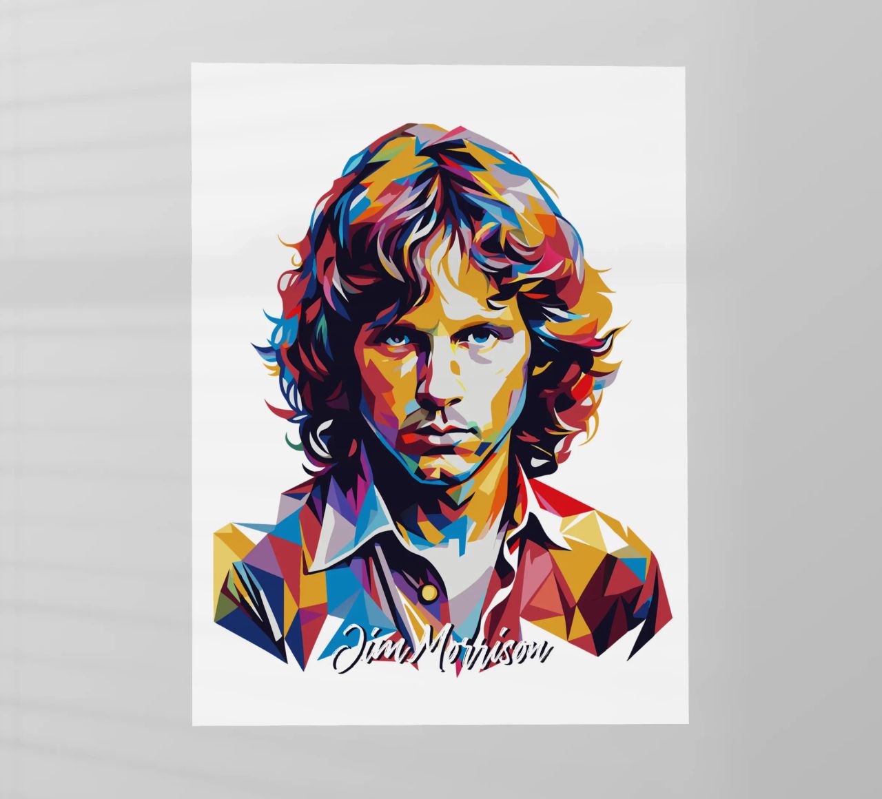 Ritratto di Jim Morrison in WPAP Pop Art pellicola backlit da vectorartnesia