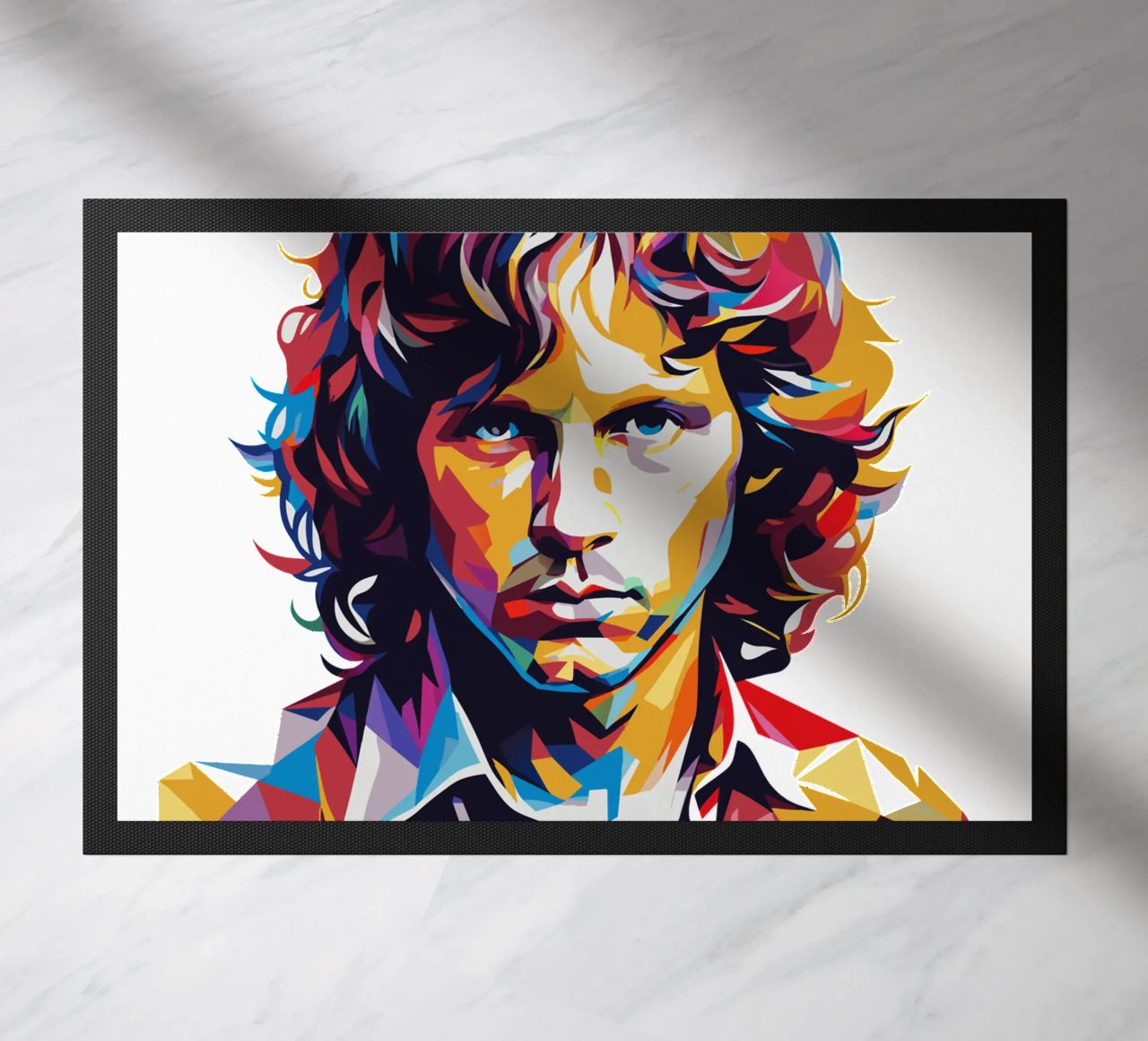 Ritratto di Jim Morrison in WPAP Pop Art zerbino da vectorartnesia