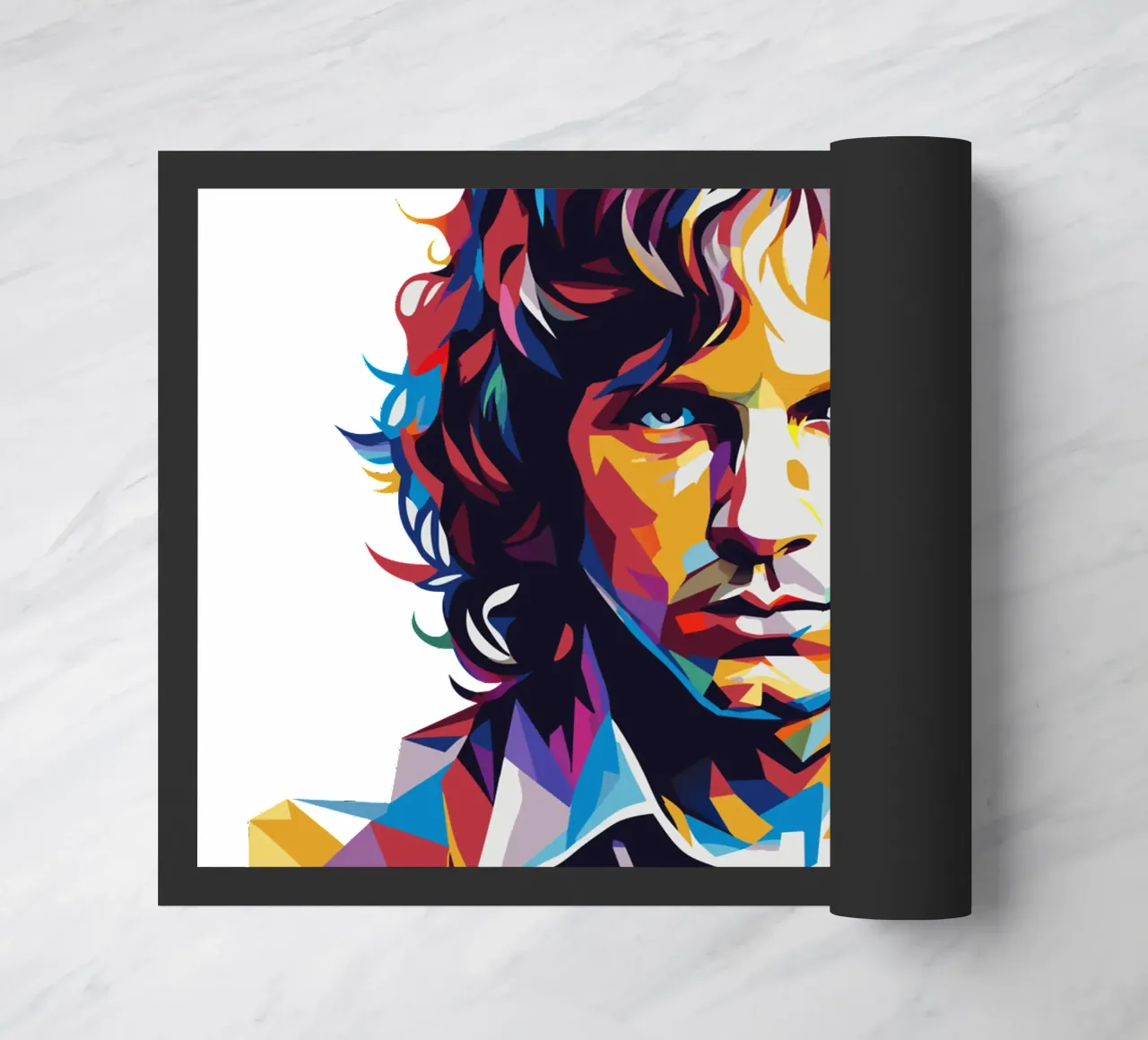 Ritratto di Jim Morrison in WPAP Pop Art zerbino da vectorartnesia