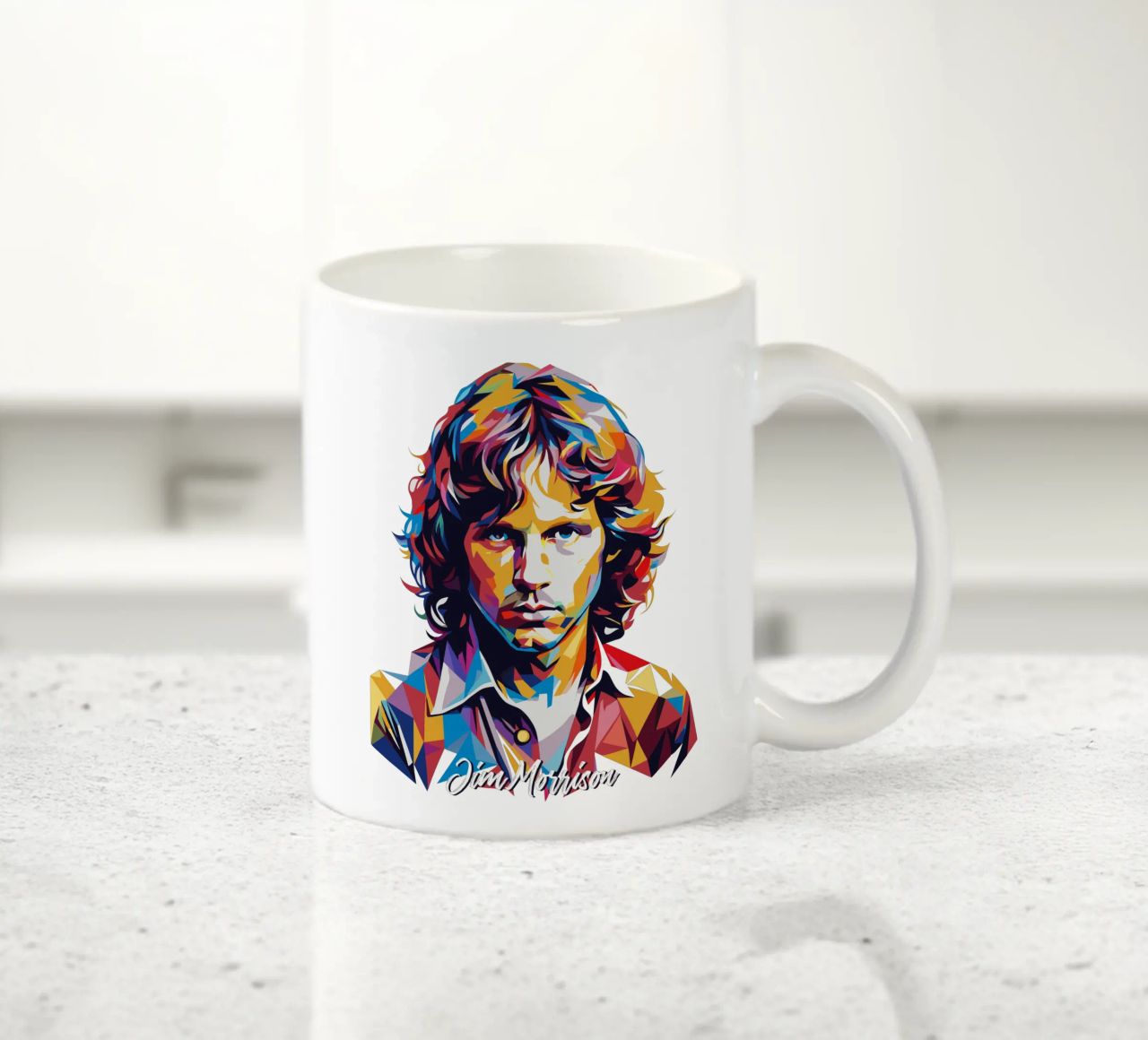 Ritratto di Jim Morrison in WPAP Pop Art tazza in ceramica da vectorartnesia