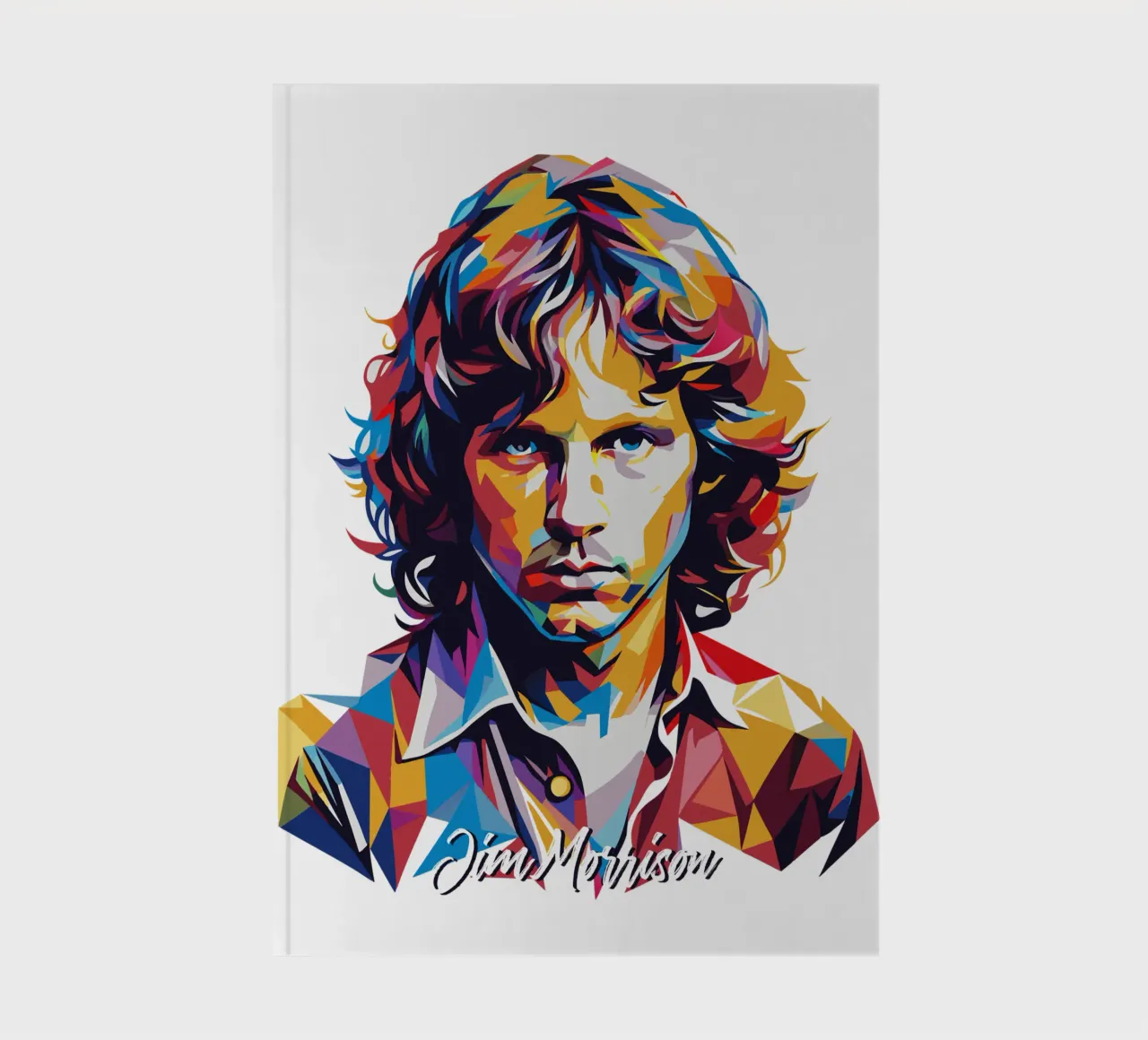 Jim Morrison Portrait in WPAP Pop Art notebook by vectorartnesia