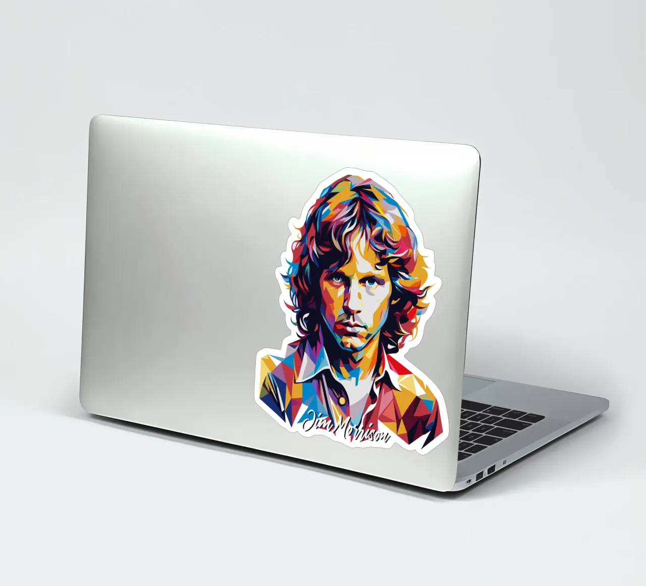 Jim Morrison Portrait in WPAP Pop Art sticker by vectorartnesia