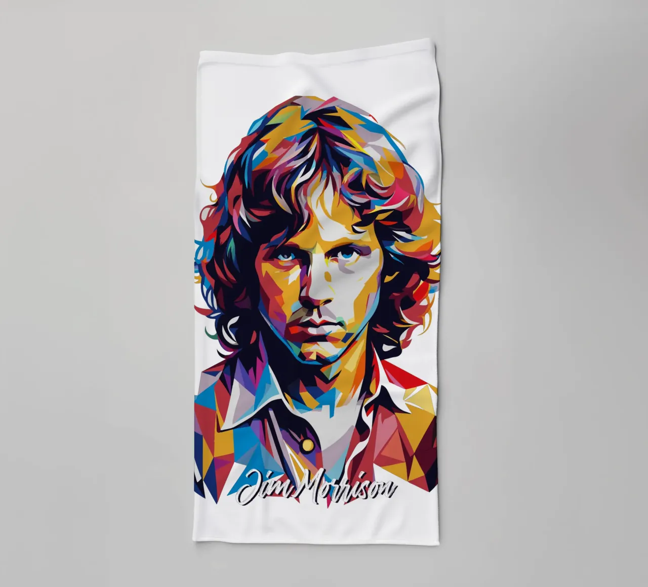 Ritratto di Jim Morrison in WPAP Pop Art asciugamano da bagno da vectorartnesia