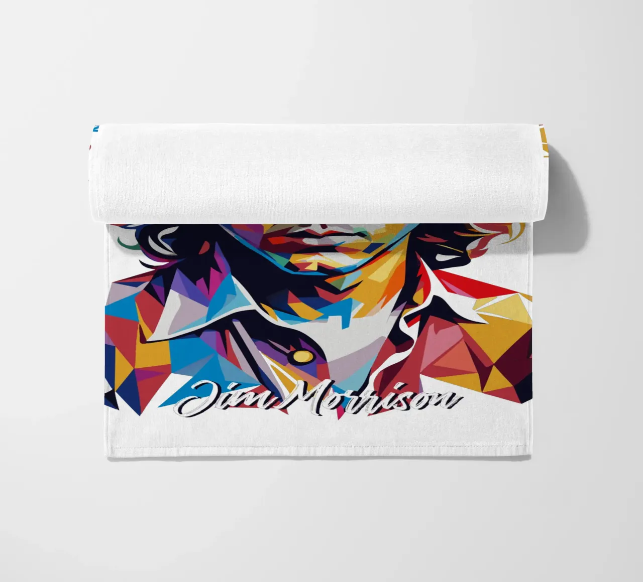 Ritratto di Jim Morrison in WPAP Pop Art telo mare da vectorartnesia