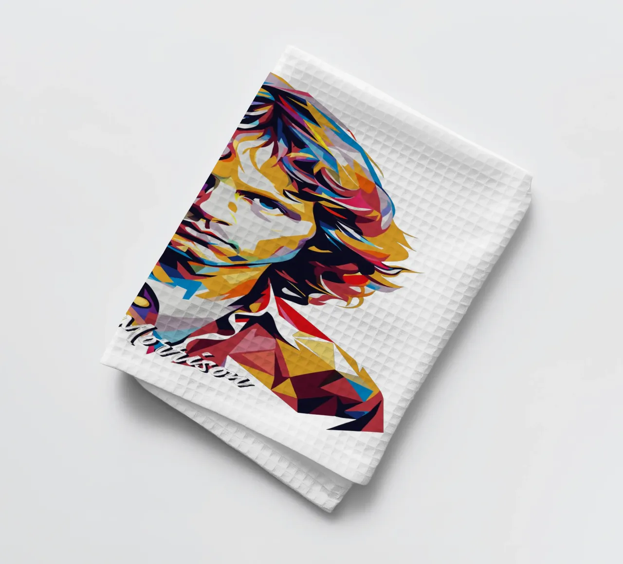 Ritratto di Jim Morrison in WPAP Pop Art canovaccio da cucina da vectorartnesia