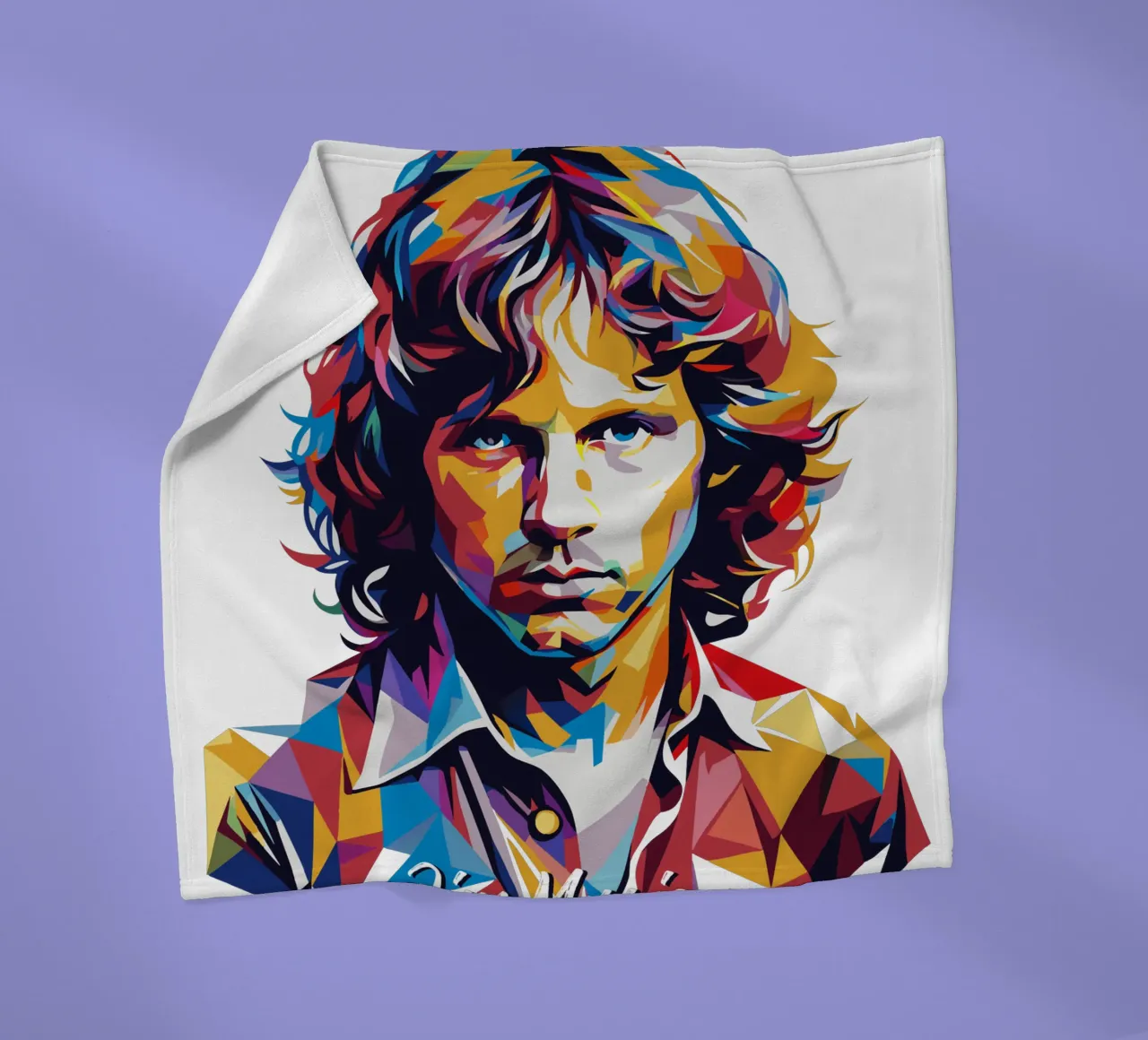 Ritratto di Jim Morrison in WPAP Pop Art coperta in pile da vectorartnesia