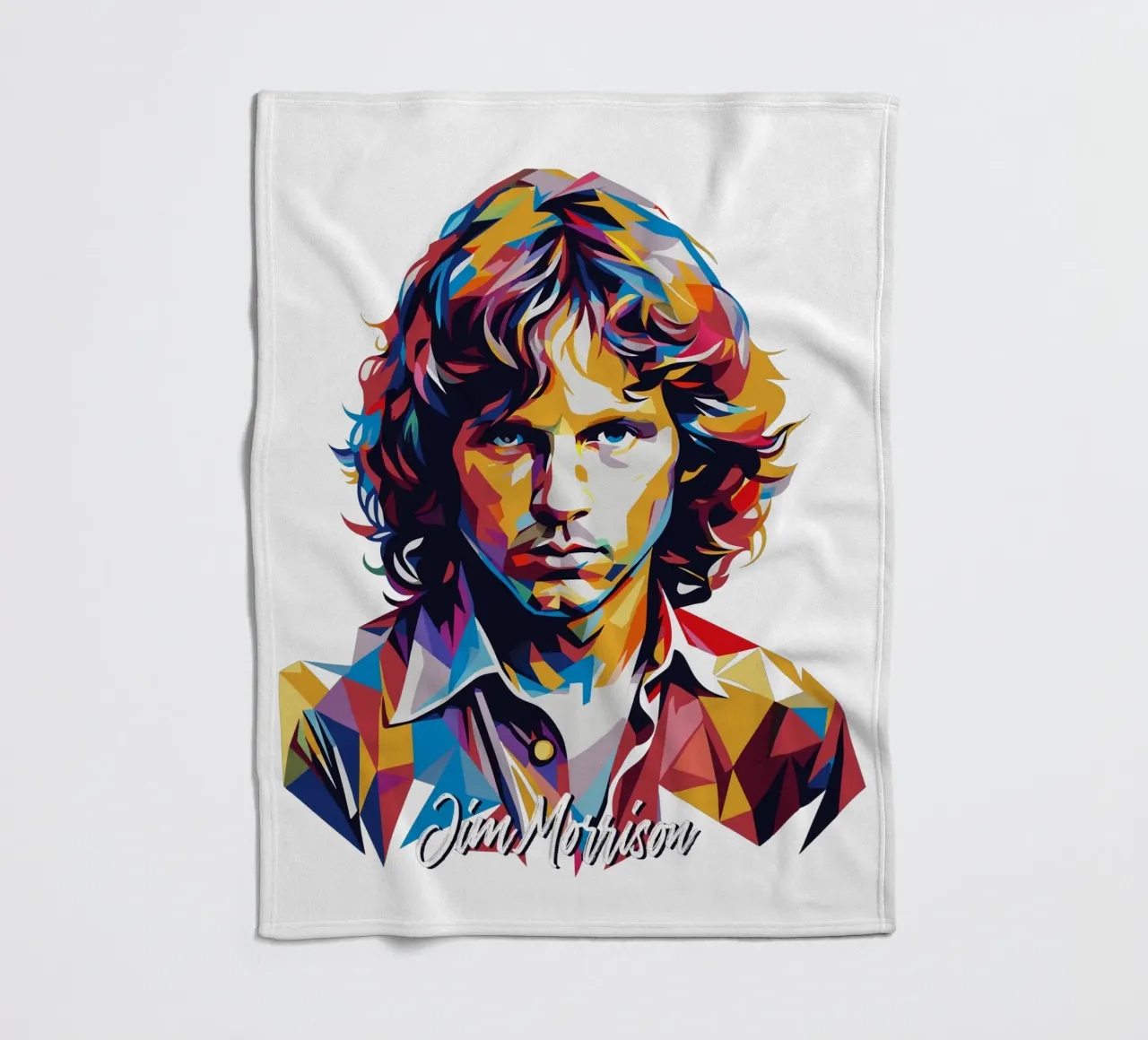 Ritratto di Jim Morrison in WPAP Pop Art coperta in pile da vectorartnesia