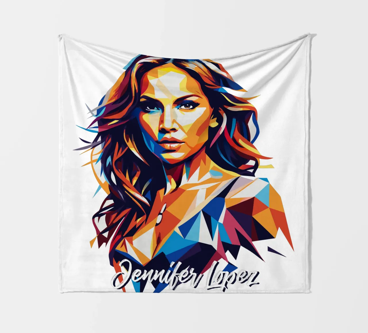 Jennifer Lopez Portrait in WPAP Pop Art coperta in pile da vectorartnesia