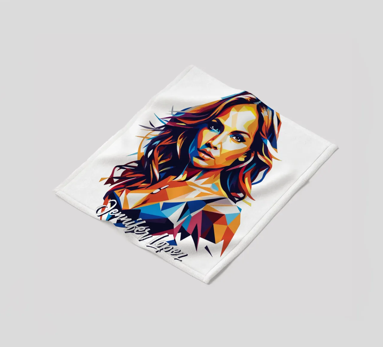 Jennifer Lopez Portrait in WPAP Pop Art coperta in pile da vectorartnesia