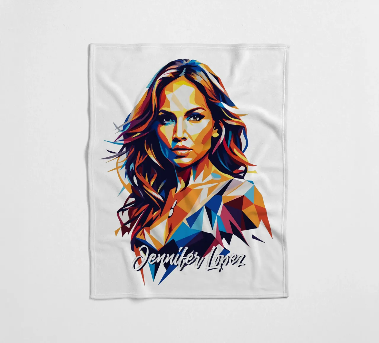Jennifer Lopez Portrait in WPAP Pop Art coperta in pile da vectorartnesia