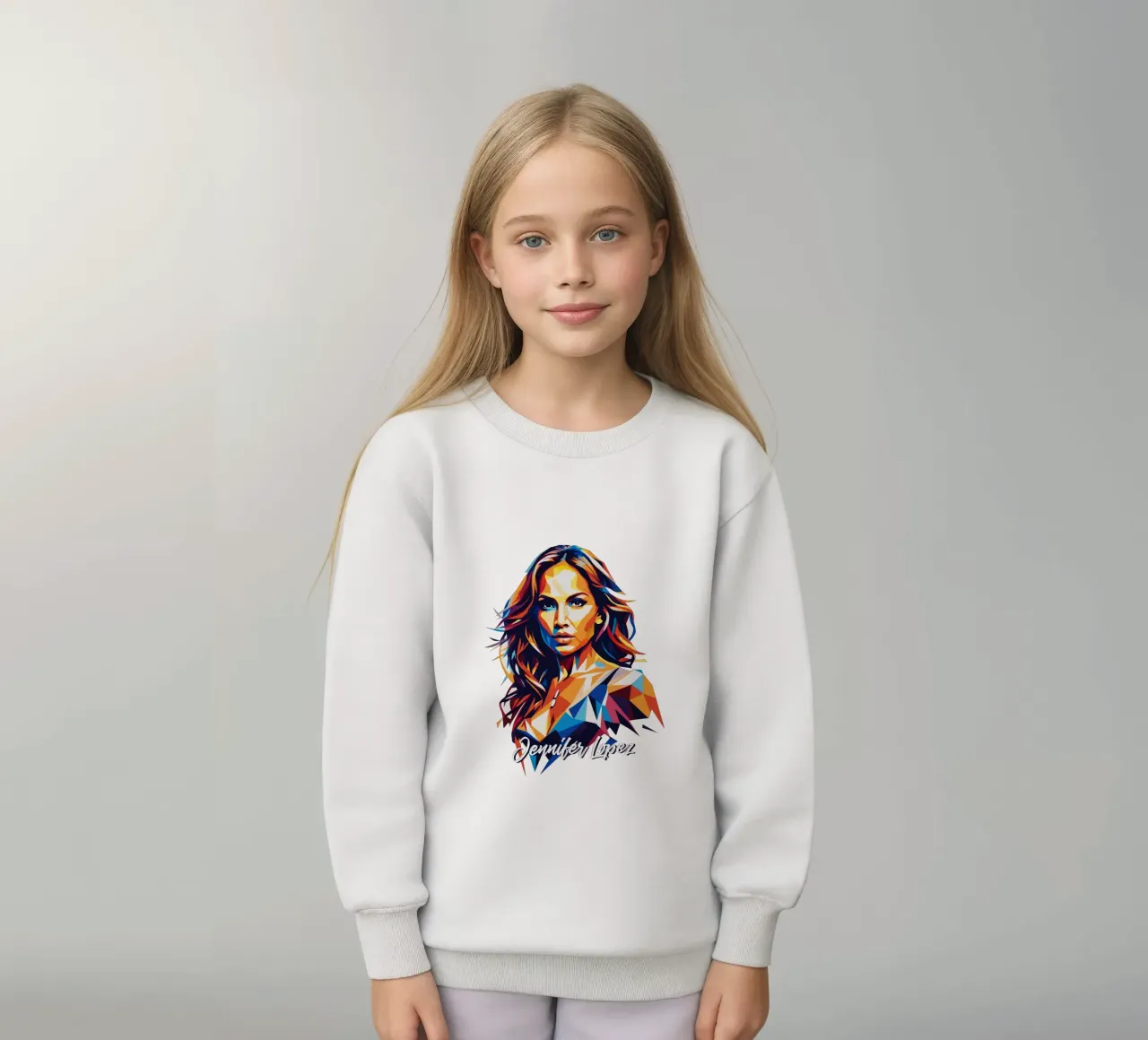 Jennifer Lopez Portrait in WPAP Pop Art felpa bambino da vectorartnesia