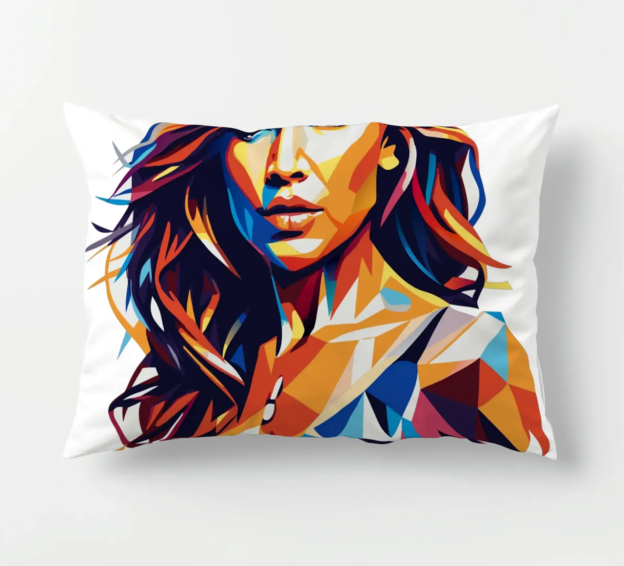 Jennifer Lopez Portrait in WPAP Pop Art cuscino da vectorartnesia
