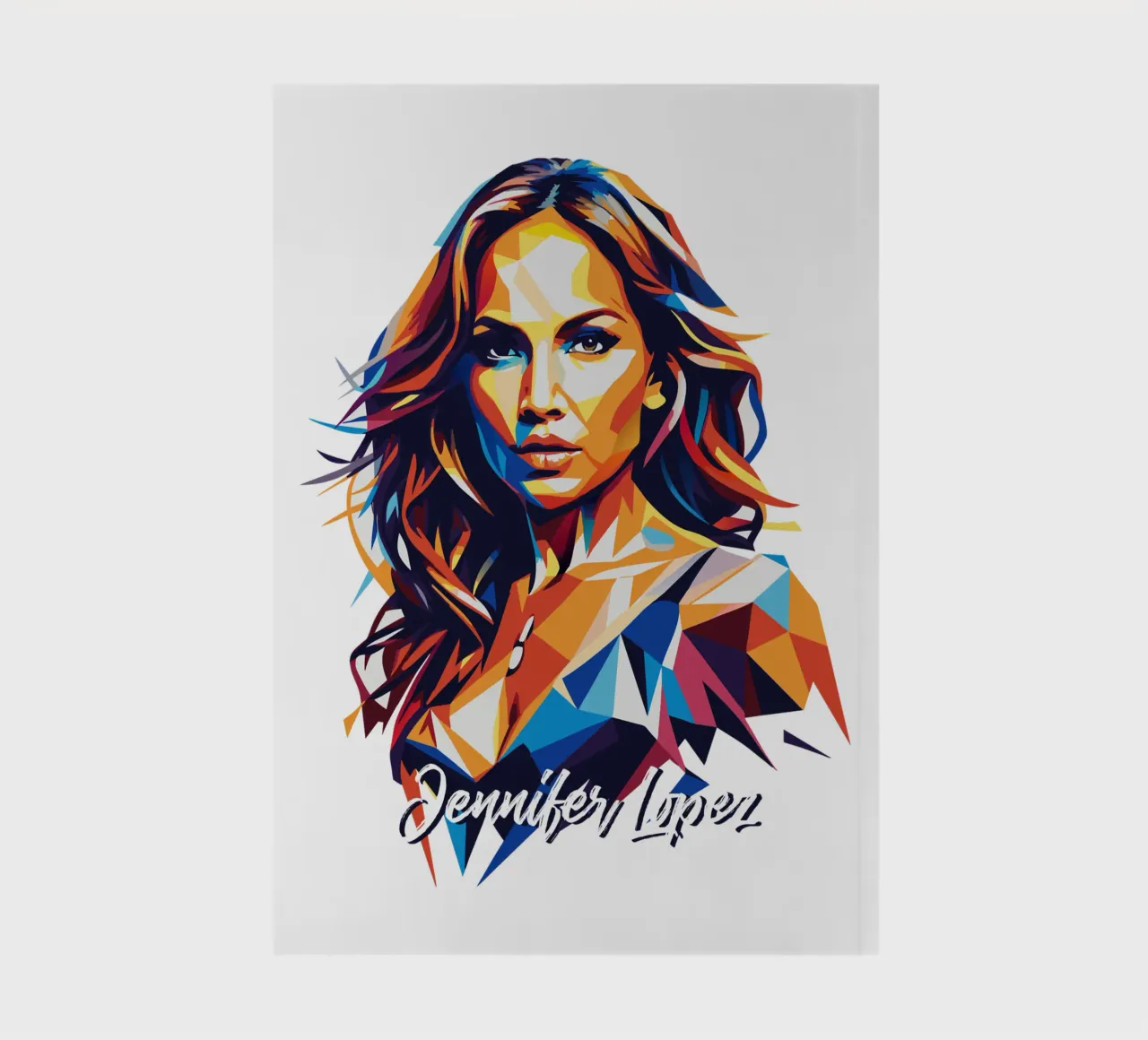 Jennifer Lopez Portrait in WPAP Pop Art notebook by vectorartnesia