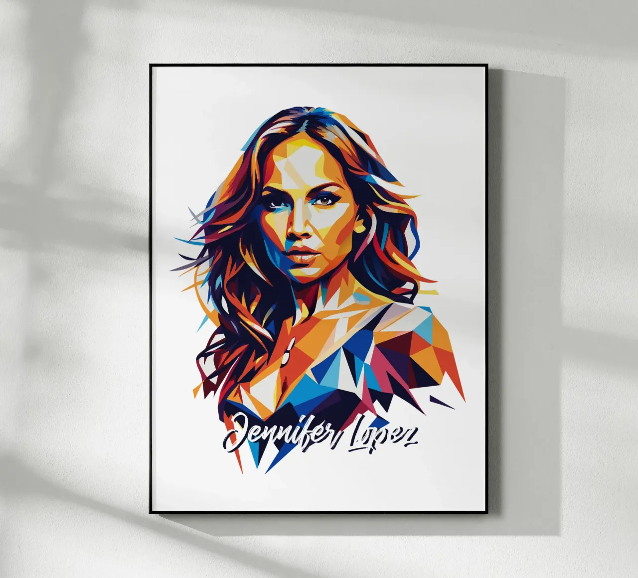Jennifer Lopez Portrait in WPAP Pop Art plexiglass da vectorartnesia