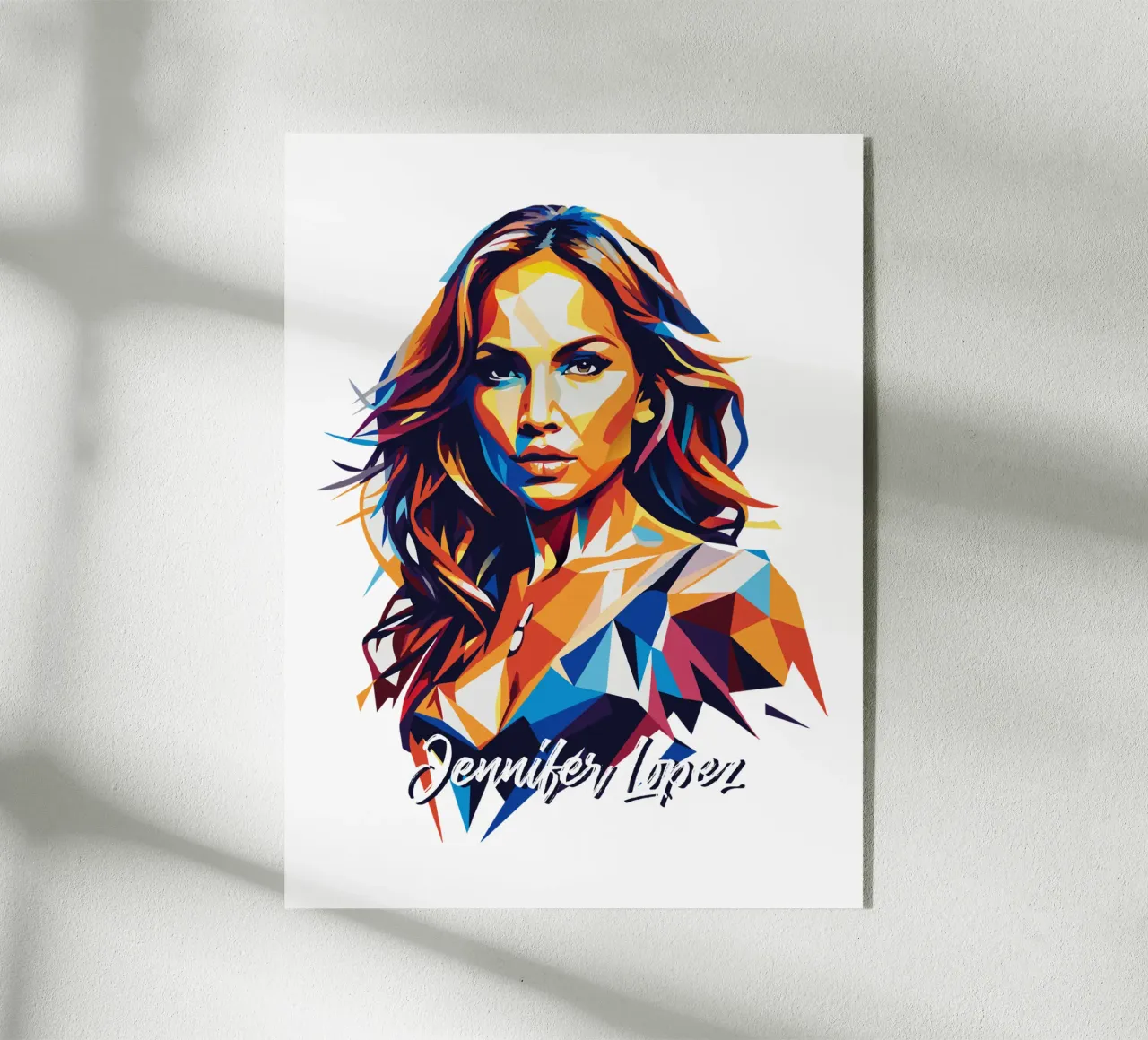 Jennifer Lopez Portrait in WPAP Pop Art plexiglass da vectorartnesia