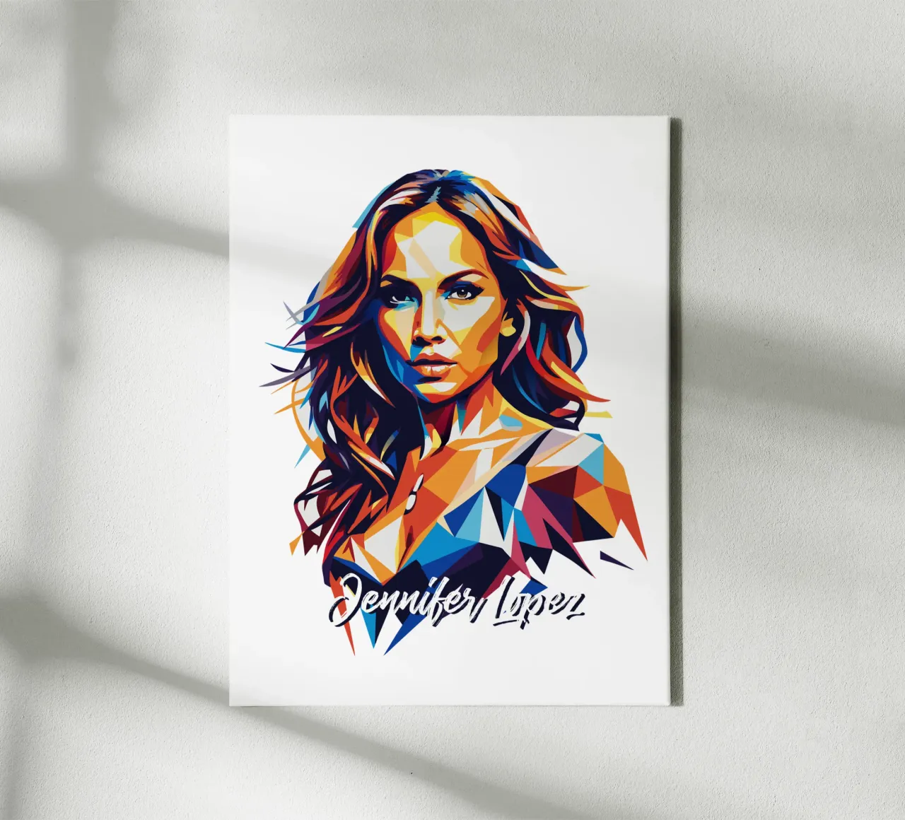 Jennifer Lopez Portrait in WPAP Pop Art tela con Cornice a cassetta da vectorartnesia