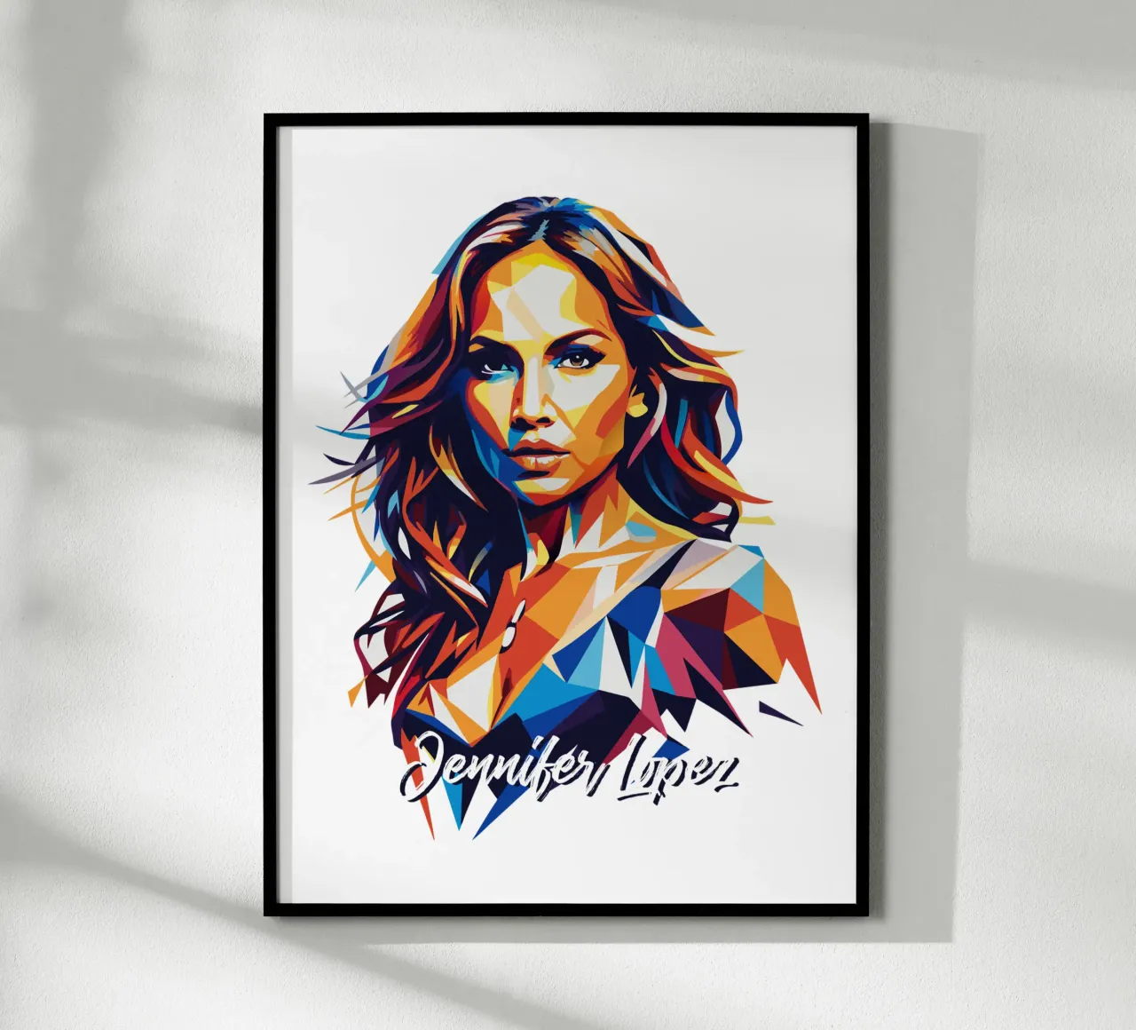 Jennifer Lopez Portrait in WPAP Pop Art carta hahnemühle da vectorartnesia