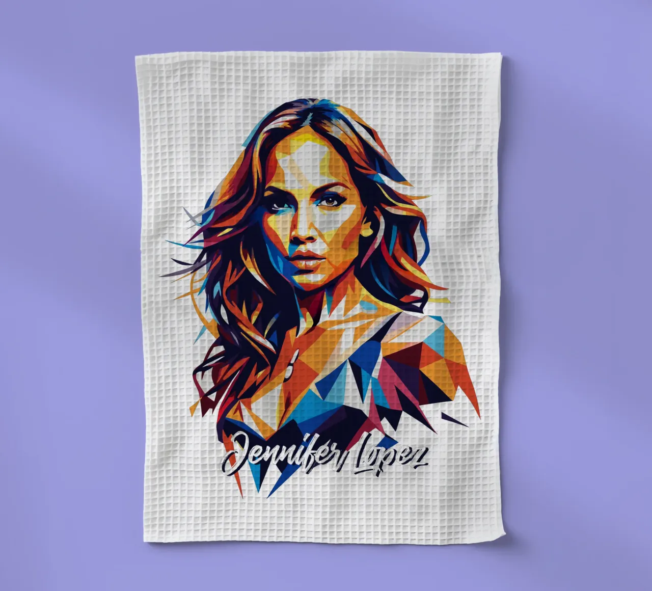 Jennifer Lopez Portrait in WPAP Pop Art canovaccio da cucina da vectorartnesia