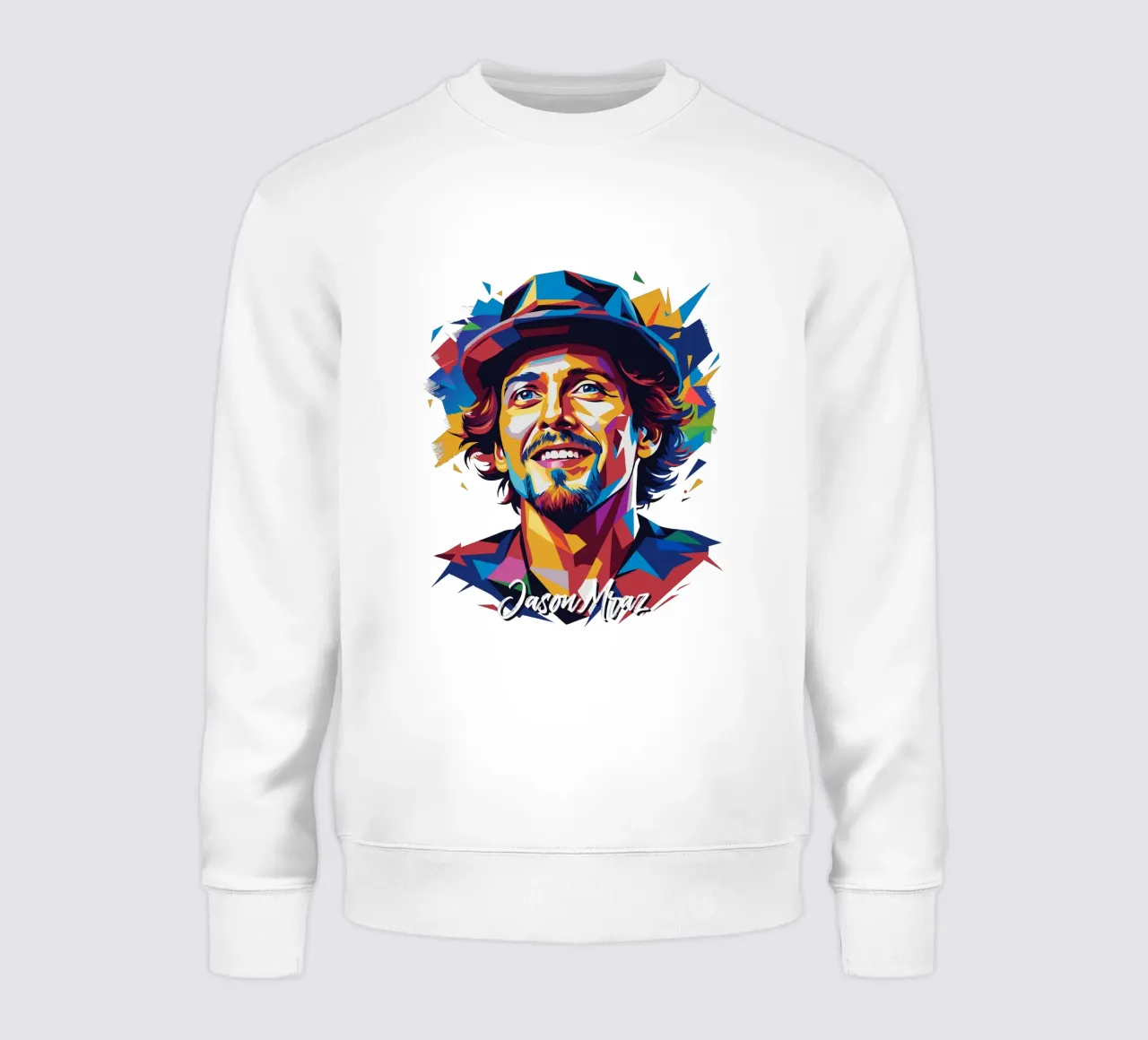 Jason Mraz Portrait in WPAP Pop Art Sweatshirt von vectorartnesia