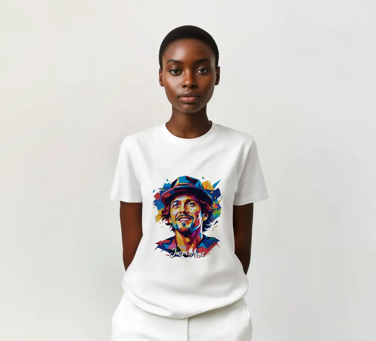 Jason Mraz Portrait in WPAP Pop Art T-Shirt von vectorartnesia