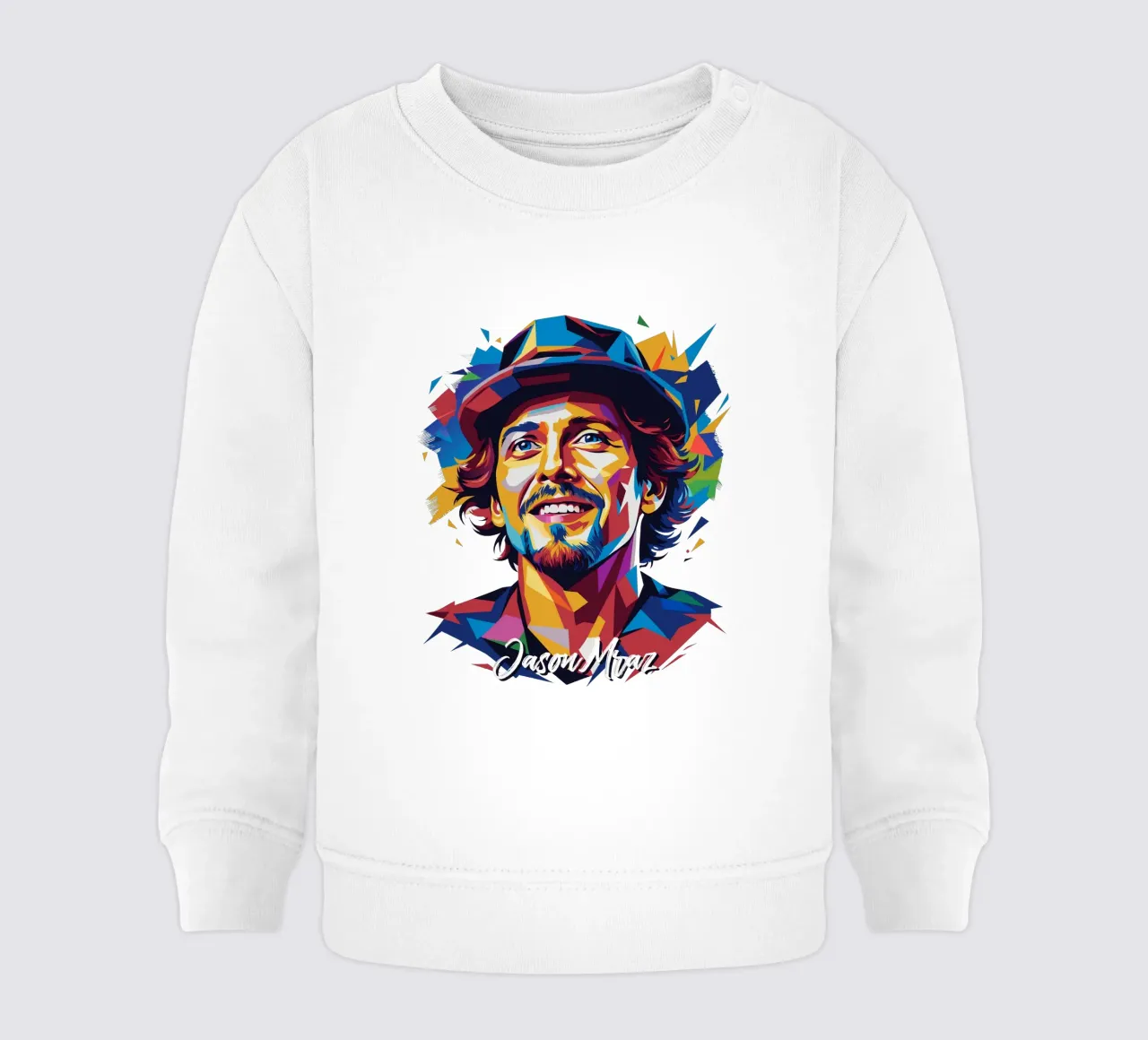 Jason Mraz Portrait in WPAP Pop Art sudadera de bebé de vectorartnesia