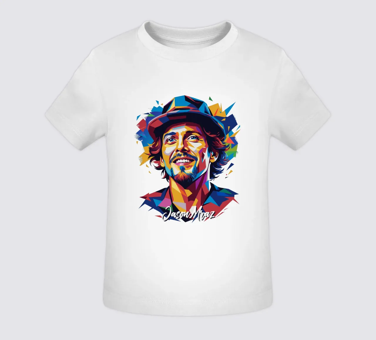 Jason Mraz Portrait in WPAP Pop Art maglietta neonato da vectorartnesia