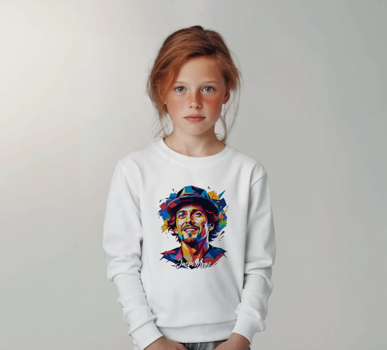 Jason Mraz Portrait in WPAP Pop Art felpa bambino da vectorartnesia